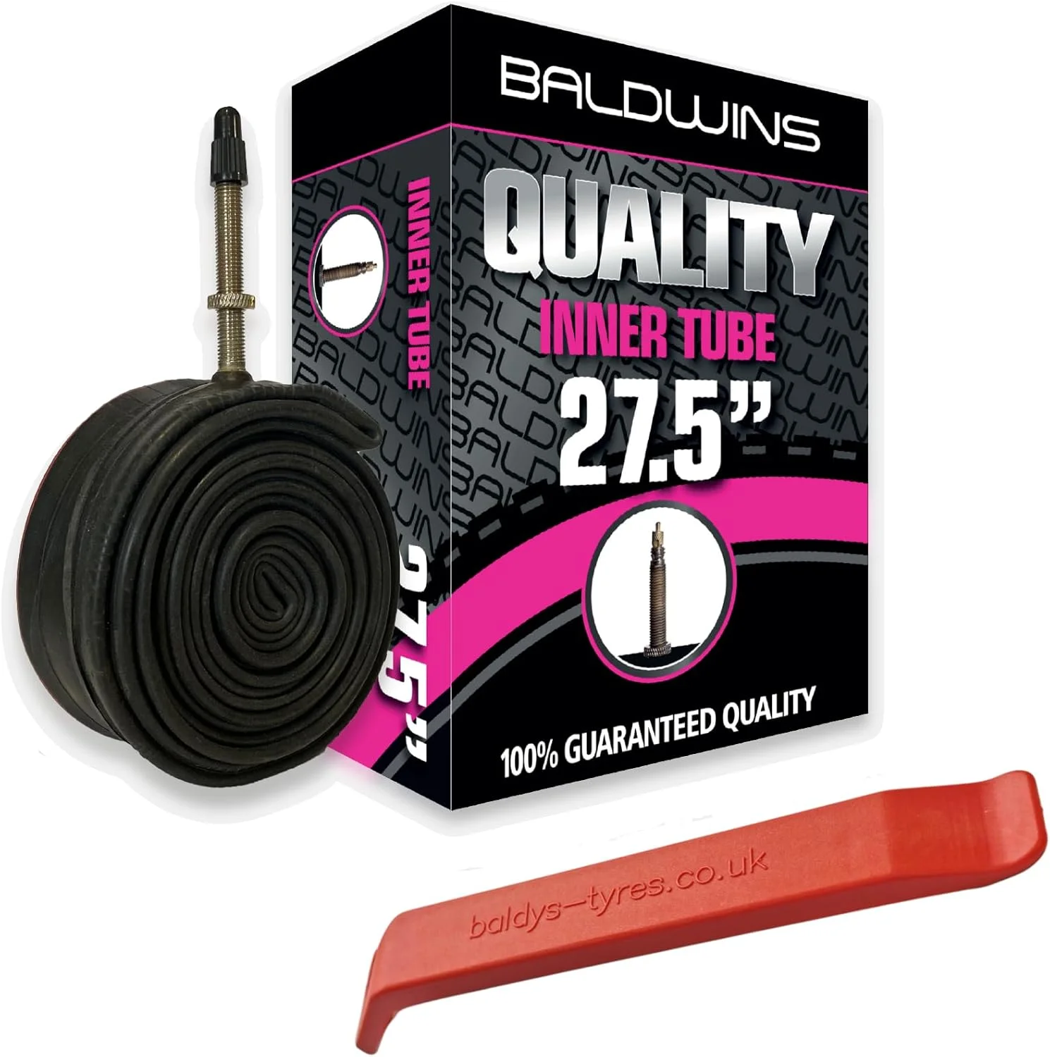 تیوب دوچرخه بالدوینز سایز 27.5 اینچ (مناسب برای لاستیک های 2.4 تا 2.80) دارای والف پرستا/فرانسوی و اهرم تایر بالدی