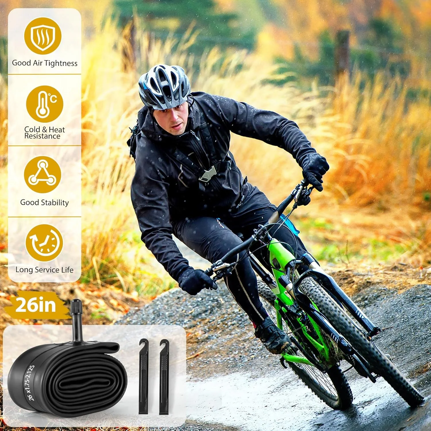 تیوپ دوچرخه 2 عددی 26 اینچی AV32mm دریچه شرادر، تیوپ دوچرخه 26 اینچی مناسب برای لاستیک دوچرخه 26 x 2.125/2.20/2.25/2.30/2.35/2.40، تیوپ داخلی لاستیکی بوتیل با 2 اهرم تایر برای دوچرخه کوهستان MTB تیوپ دوچرخه 2 عددی 26 اینچی AV32mm دریچه شرادر، تیوپ دوچرخه 26 اینچی مناسب برای لاستیک دوچرخه 26 x 2.125/2.20/2.25/2.30/2.35/2.40، تیوپ داخلی لاستیکی بوتیل با 2 اهرم تایر برای دوچرخه کوهستان MTB