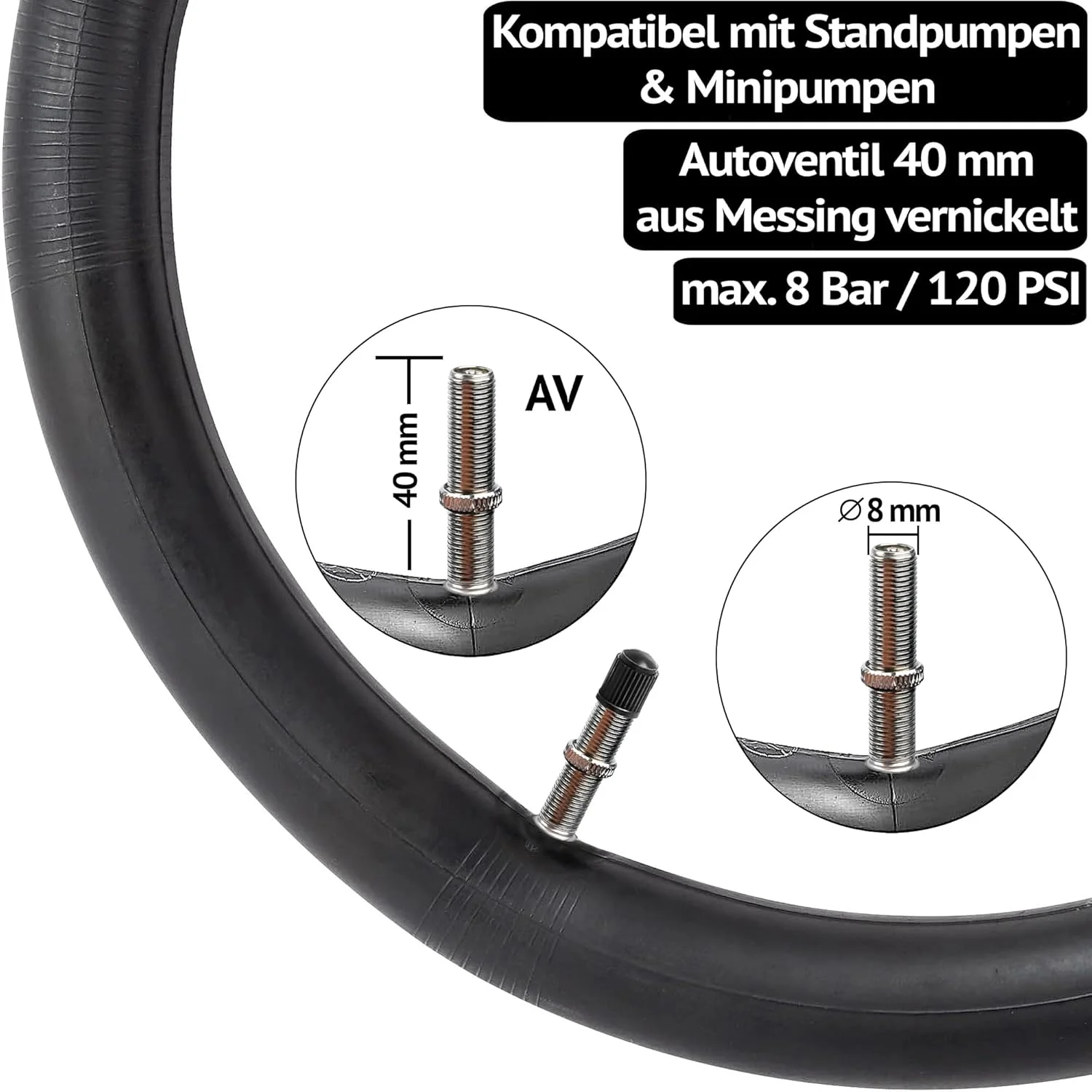 شلنگ دوچرخه 16 × 1.75/2.125 AV 28 میلیمتری، بسته 2 عددی به همراه اهرم نصب شلنگ دوچرخه 16 × 1.75/2.125 AV 28 میلیمتری، بسته 2 عددی به همراه اهرم نصب
