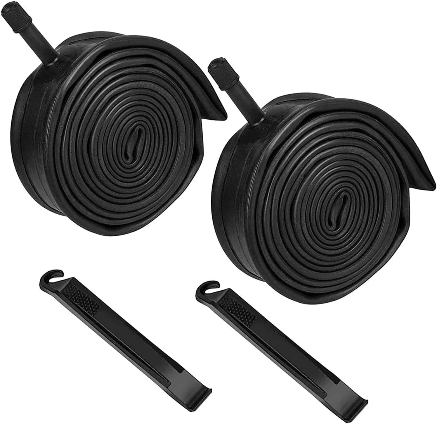 تیوب دوچرخه، بسته 2 عددی تیوب جایگزین دوچرخه سایز 26 x 1.75/2.125 اینچ، ساختار لاستیکی سنگین با والف AV 32 میلی‌متری، سازگار با اکثر دوچرخه‌های کوهستانی و هیبریدی 26 اینچی