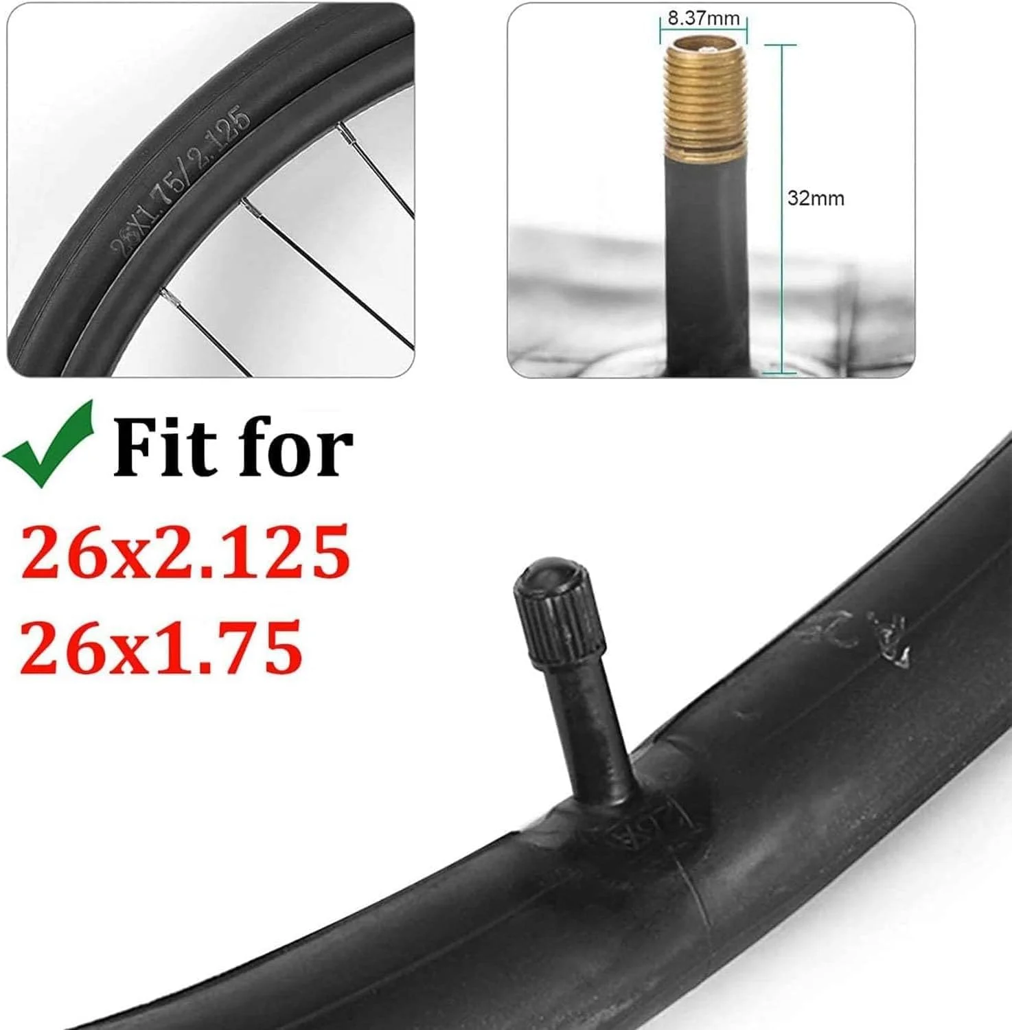 تیوب دوچرخه، بسته 2 عددی تیوب های داخلی دوچرخه 1.75/2.125 اینچی با والف شرادر، تیوب های جایگزین لاستیکی بادوام برای دوچرخه های جاده ای و کوهستانی، شامل 2 اهرم تایر تیوب دوچرخه، بسته 2 عددی تیوب های داخلی دوچرخه 1.75/2.125 اینچی با والف شرادر، تیوب های جایگزین لاستیکی بادوام برای دوچرخه های جاده ای و کوهستانی، شامل 2 اهرم تایر