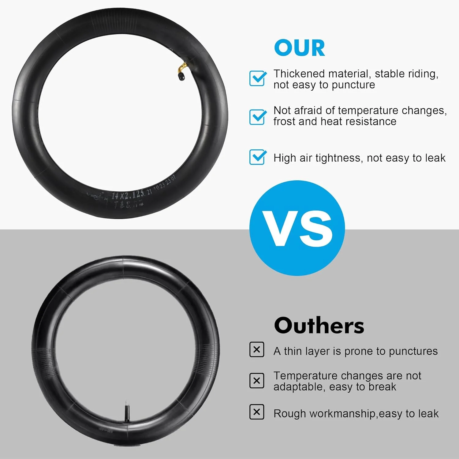 تیوب داخلی دو عددی دوچرخه 14 x 2.125 اینچی، تیوب های جایگزین دوچرخه برقی 14 اینچی با والف زاویه دار سازگار با اسکوترهای برقی، تیوب لاستیک دوچرخه برقی و غیره تیوب داخلی دو عددی دوچرخه 14 x 2.125 اینچی، تیوب های جایگزین دوچرخه برقی 14 اینچی با والف زاویه دار سازگار با اسکوترهای برقی، تیوب لاستیک دوچرخه برقی و غیره