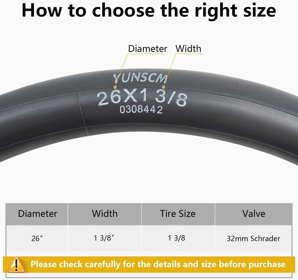 دو عدد تیوپ دوچرخه سنگین 26x1 3/8 با والف شرادر AV32MM، سازگار با تایر دوچرخه 26x1 3-8 26 x 1 3/8 دو عدد تیوپ دوچرخه سنگین 26x1 3/8 با والف شرادر AV32MM، سازگار با تایر دوچرخه 26x1 3-8 26 x 1 3/8