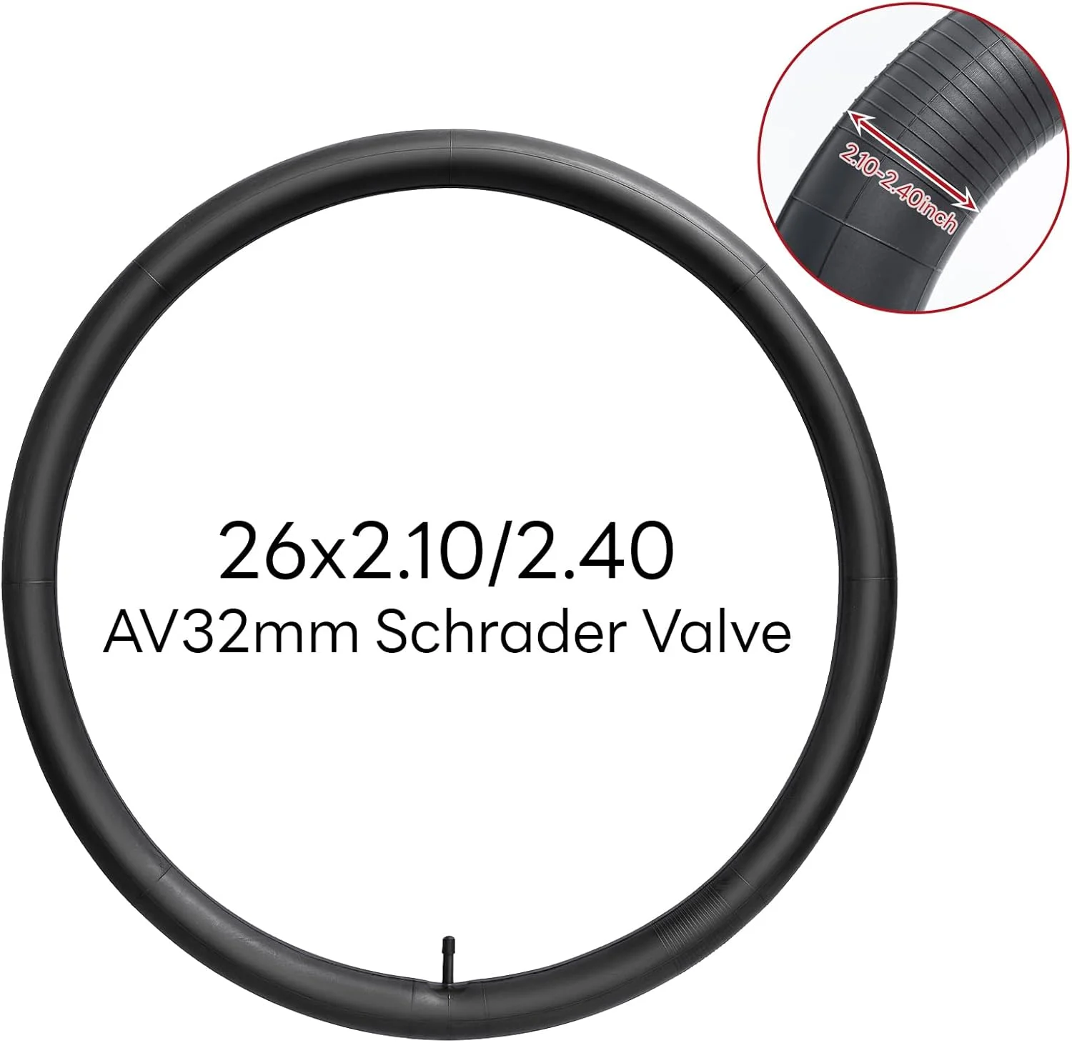 تیوب دوچرخه سنگین 26x2.10/2.125/2.25/2.30/2.35/2.40 اینچ، تیوب داخلی جایگزین دوچرخه 26 اینچی (تکی)، تیوب داخلی دوچرخه 26 x 2.10-2.40 با اطمینان بالا، والف شرادر AV32 میلیمتری برای سناریوهای مختلف دوچرخهسواری تیوب دوچرخه سنگین 26x2.10/2.125/2.25/2.30/2.35/2.40 اینچ، تیوب داخلی جایگزین دوچرخه 26 اینچی (تکی)، تیوب داخلی دوچرخه 26 x 2.10-2.40 با اطمینان بالا، والف شرادر AV32 میلیمتری برای سناریوهای مختلف دوچرخهسواری