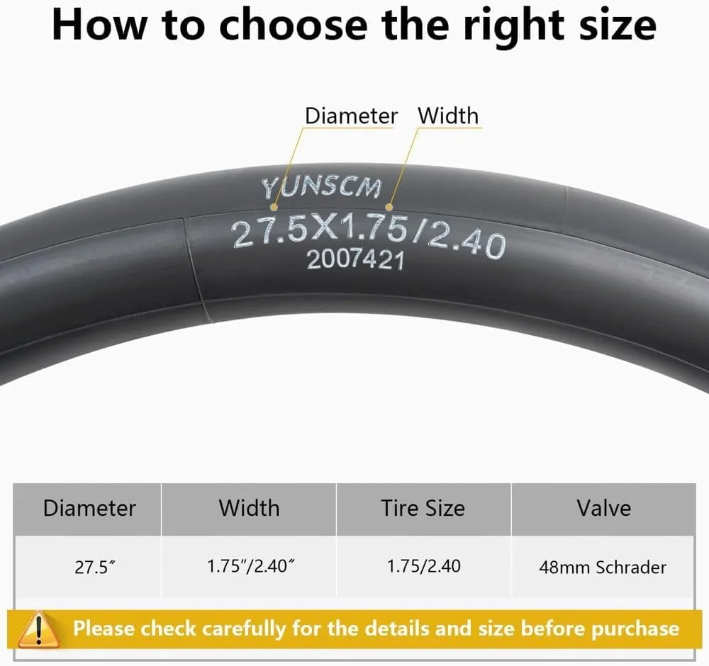 تیوب دوچرخه سنگین 2 عددی 27.5 اینچ 27.5x1.75/2.40 AV48mm والف شرادر سازگار با تیوب های دوچرخه کروز، MTB، Gravel، شهری 27.5x1.75/1.95/2.0/2.1/2.125/2.2/2.25/2.3/2.35/2.4 تیوب دوچرخه سنگین 2 عددی 27.5 اینچ 27.5x1.75/2.40 AV48mm والف شرادر سازگار با تیوب های دوچرخه کروز، MTB، Gravel، شهری 27.5x1.75/1.95/2.0/2.1/2.125/2.2/2.25/2.3/2.35/2.4