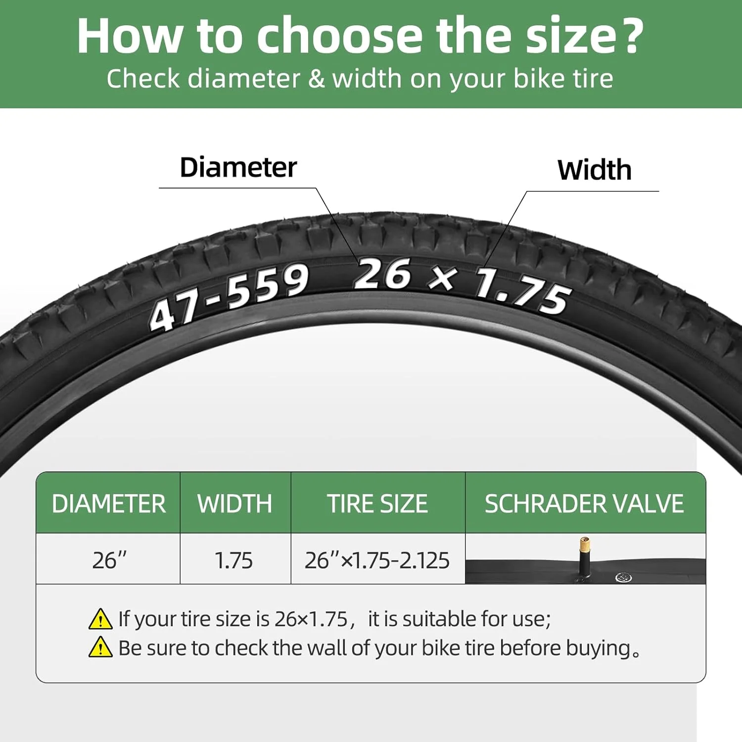 تیوب دوچرخه 26 اینچی، 2 عدد تیوب داخلی دوچرخه سازگار برای لاستیک دوچرخه 26 اینچ x 1.75/1.95/2.10/2.125، تیوب داخلی لاستیکی بوتیل با دریچه شردر 32 میلی متری برای دوچرخه کوهستانی MTB، 2 عدد اهرم تیوب دوچرخه 26 اینچی، 2 عدد تیوب داخلی دوچرخه سازگار برای لاستیک دوچرخه 26 اینچ x 1.75/1.95/2.10/2.125، تیوب داخلی لاستیکی بوتیل با دریچه شردر 32 میلی متری برای دوچرخه کوهستانی MTB، 2 عدد اهرم