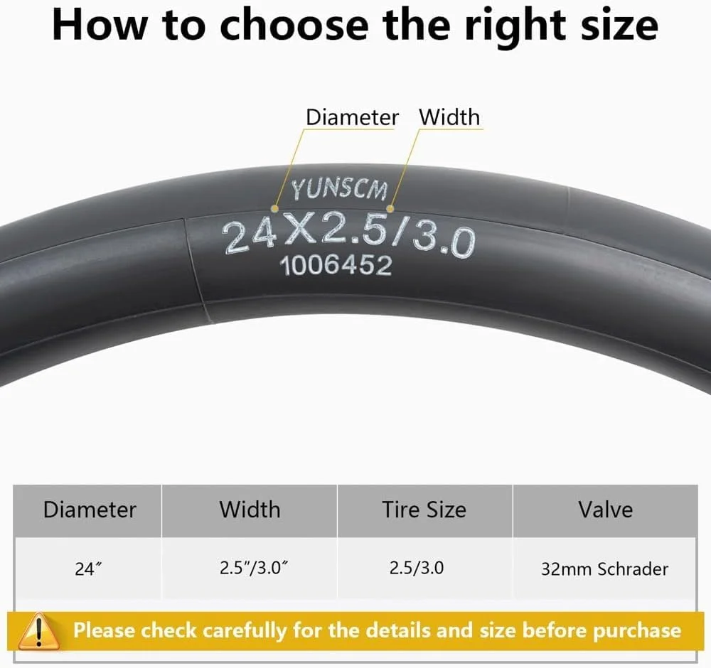 تیوب لاستیک پهن 24 اینچی، بسته 2 عددی، سایز 2.5/3.0، والف AV 32 میلیمتری، سازگار با لاستیکهای 24 x 2.5، 24 x 2.6، 24 x 2.8، 24 x 3.0 تیوب لاستیک پهن 24 اینچی، بسته 2 عددی، سایز 2.5/3.0، والف AV 32 میلیمتری، سازگار با لاستیکهای 24 x 2.5، 24 x 2.6، 24 x 2.8، 24 x 3.0