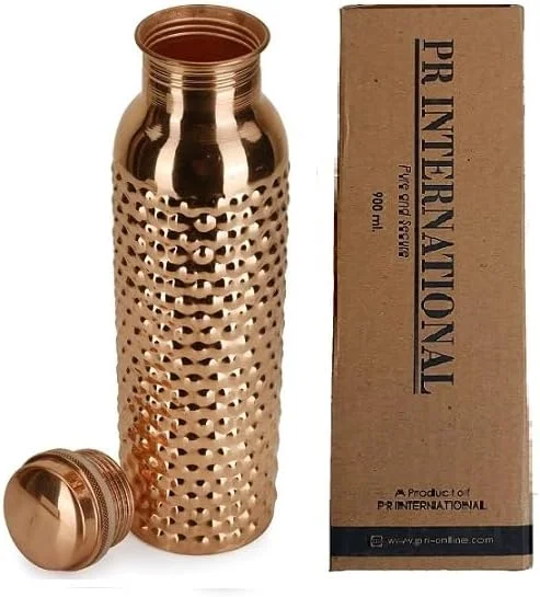 بطری آب مسی خالص با درب 900 میلی لیتر بطری آب مسی خالص با درب 900 میلی لیتر