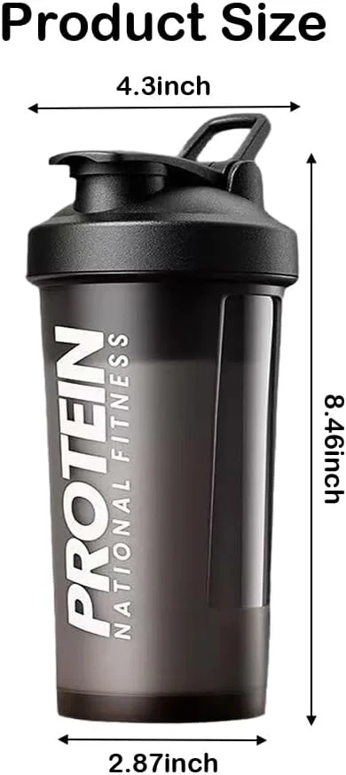 بطری شیکر پروتئین 650 میلی لیتری بدون BPA و ضد نشت برای باشگاه و ورزش، فنجان شیکر برای شیک های پروتئینی و مکمل ها بطری شیکر پروتئین 650 میلی لیتری بدون BPA و ضد نشت برای باشگاه و ورزش، فنجان شیکر برای شیک های پروتئینی و مکمل ها