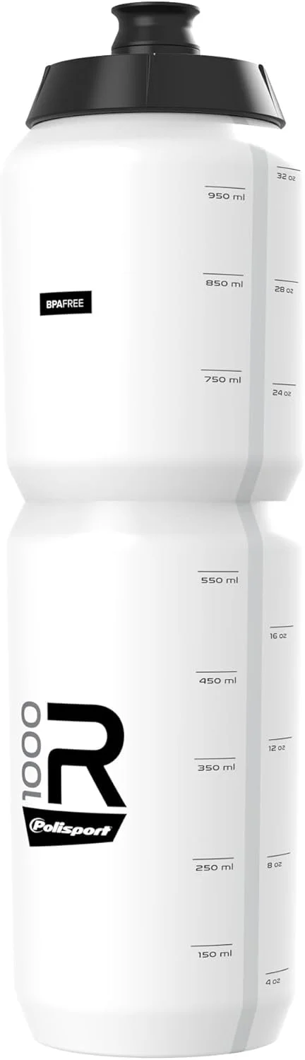 بطری دوچرخه پلیاسپورت مدل R1000 از مجموعه R با ظرفیت 1000 میلیلیتر، بطری نوشیدنی بدون BPA برای دوچرخهسواران، سفید بطری دوچرخه پلیاسپورت مدل R1000 از مجموعه R با ظرفیت 1000 میلیلیتر، بطری نوشیدنی بدون BPA برای دوچرخهسواران، سفید