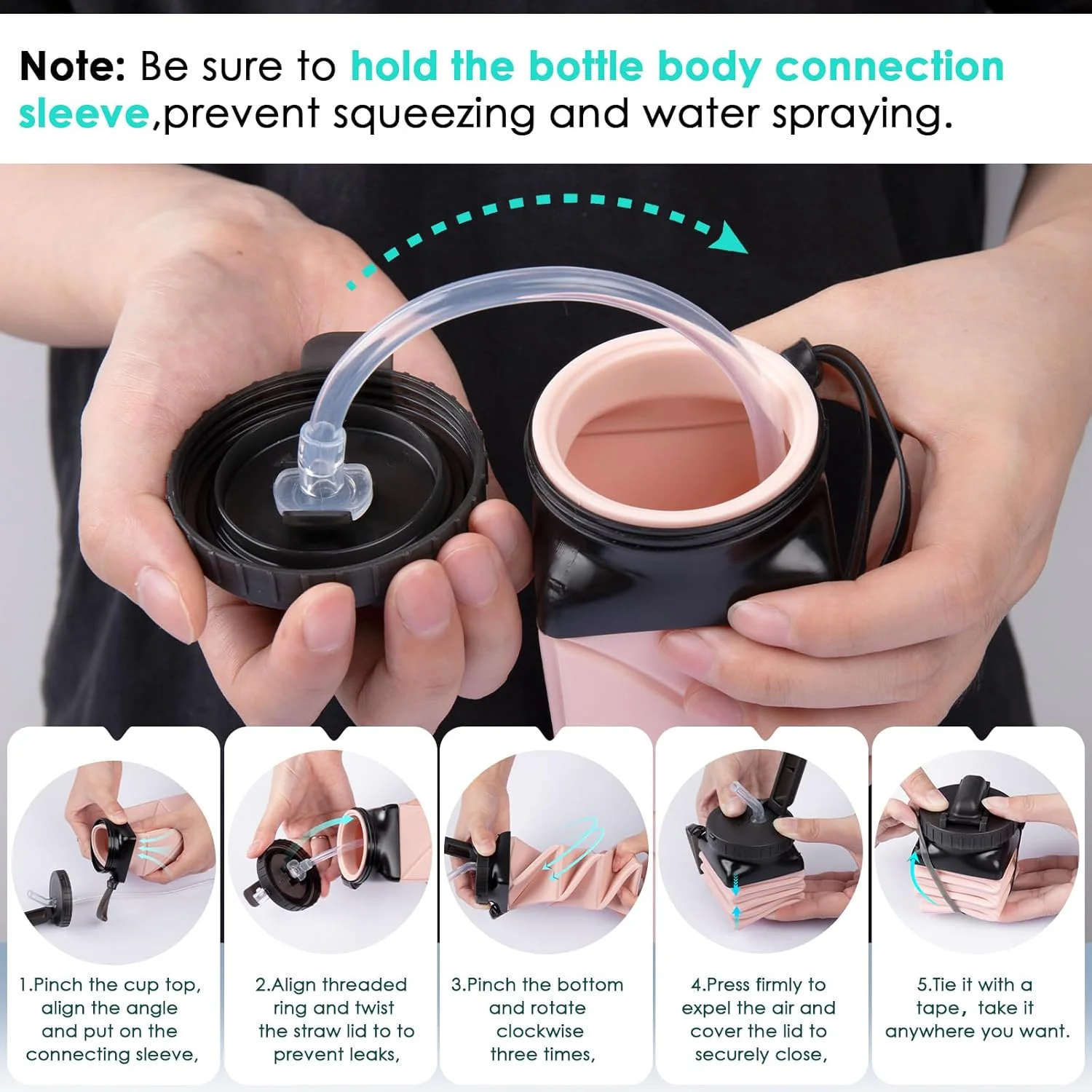 بطری آب تاشو، سیلیکونی بدون BPA، سبک، بادوام و قابل استفاده مجدد، مناسب سفر، کمپینگ، پیاده روی، باشگاه، دوچرخه سواری، یوگا و ورزش های فضای باز (۶۱۰ میلی لیتر) بطری آب تاشو، سیلیکونی بدون BPA، سبک، بادوام و قابل استفاده مجدد، مناسب سفر، کمپینگ، پیاده روی، باشگاه، دوچرخه سواری، یوگا و ورزش های فضای باز (۶۱۰ میلی لیتر)