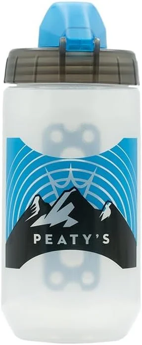 قمقمه آب دوچرخه 450 میلی لیتری Peaty's x Fidlock Lockin Magnetic به همراه پایه، قمقمه های نوشیدنی دوچرخه، لوازم جانبی دوچرخه سواری برای دوچرخه سواری کوهستانی و شهری، جایگزین ممتاز برای قفس، چرخش و رهاسازی - Sunrise Clear