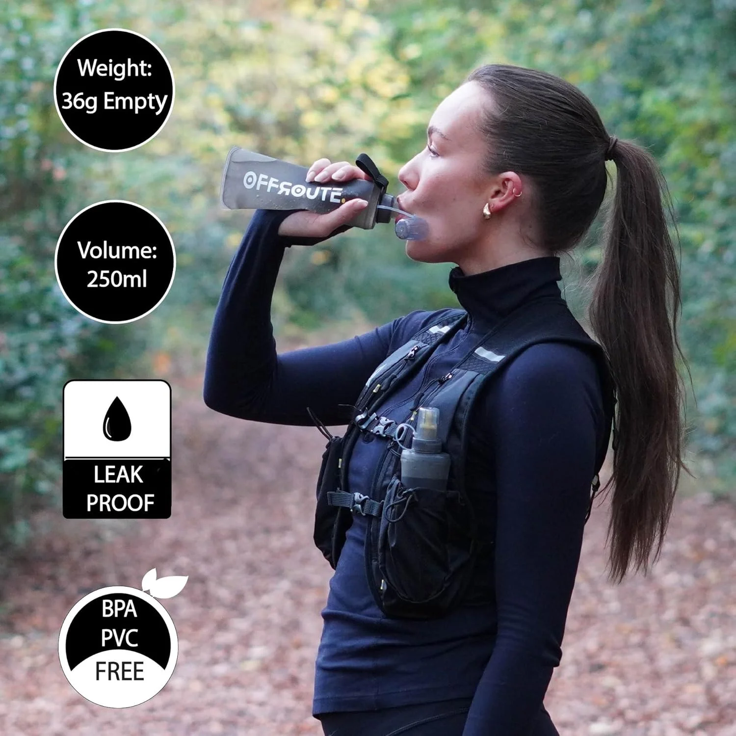 دو عدد قمقمه آب نرم 250 میلی لیتری | فلاسک های تاشو سبک وزن | ضد نشت | بدون BPA | مناسب برای جلیقه های دویدن | دویدن در مسیر و ماراتن | آبرسانی در فضای باز دو عدد قمقمه آب نرم 250 میلی لیتری | فلاسک های تاشو سبک وزن | ضد نشت | بدون BPA | مناسب برای جلیقه های دویدن | دویدن در مسیر و ماراتن | آبرسانی در فضای باز