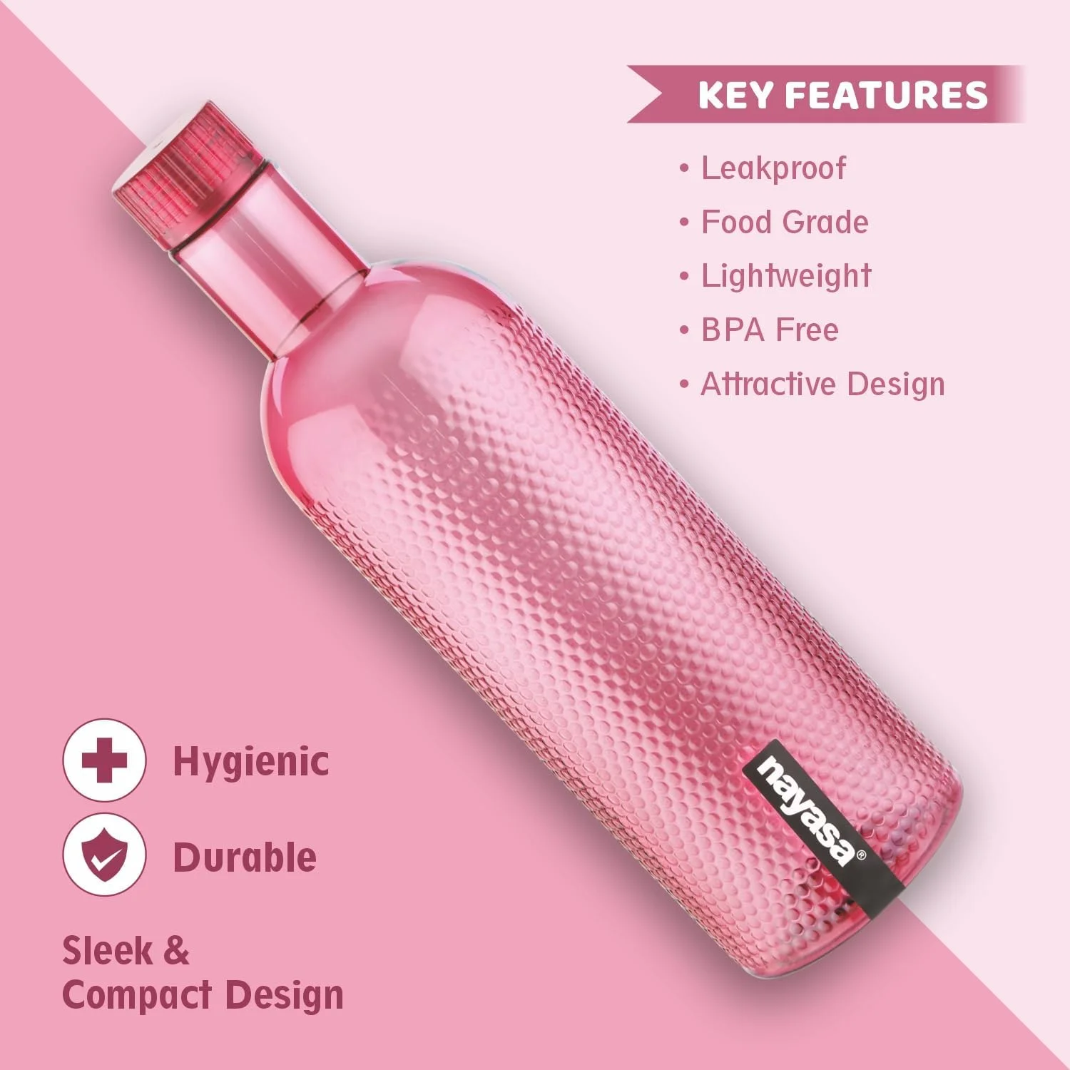 بطری آب پلاستیکی نایاسا، ۱۰۰۰ میلی لیتر، مجموعه ۶ عددی، چند رنگ، استاندارد بطری آب پلاستیکی نایاسا، ۱۰۰۰ میلی لیتر، مجموعه ۶ عددی، چند رنگ، استاندارد