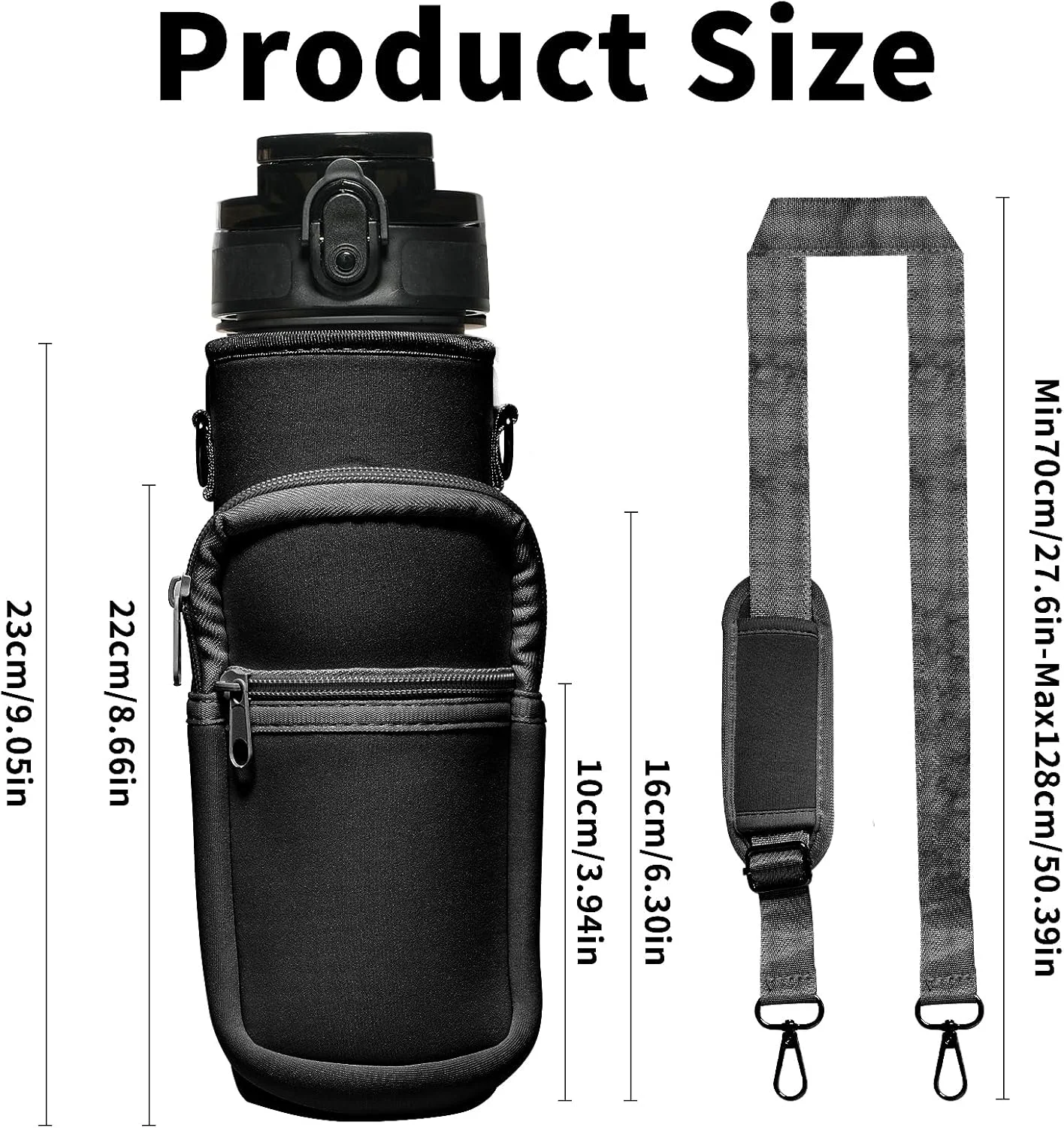 بطری آب ورزشی با کیف حمل، بطری آب ورزشی 946 میلی لیتری با نشانگر زمان دهانه گشاد، بطری نوشیدنی انگیزشی و ضد نشت، تریتان بدون BPA با بند حمل برای تناسب اندام در فضای باز بطری آب ورزشی با کیف حمل، بطری آب ورزشی 946 میلی لیتری با نشانگر زمان دهانه گشاد، بطری نوشیدنی انگیزشی و ضد نشت، تریتان بدون BPA با بند حمل برای تناسب اندام در فضای باز