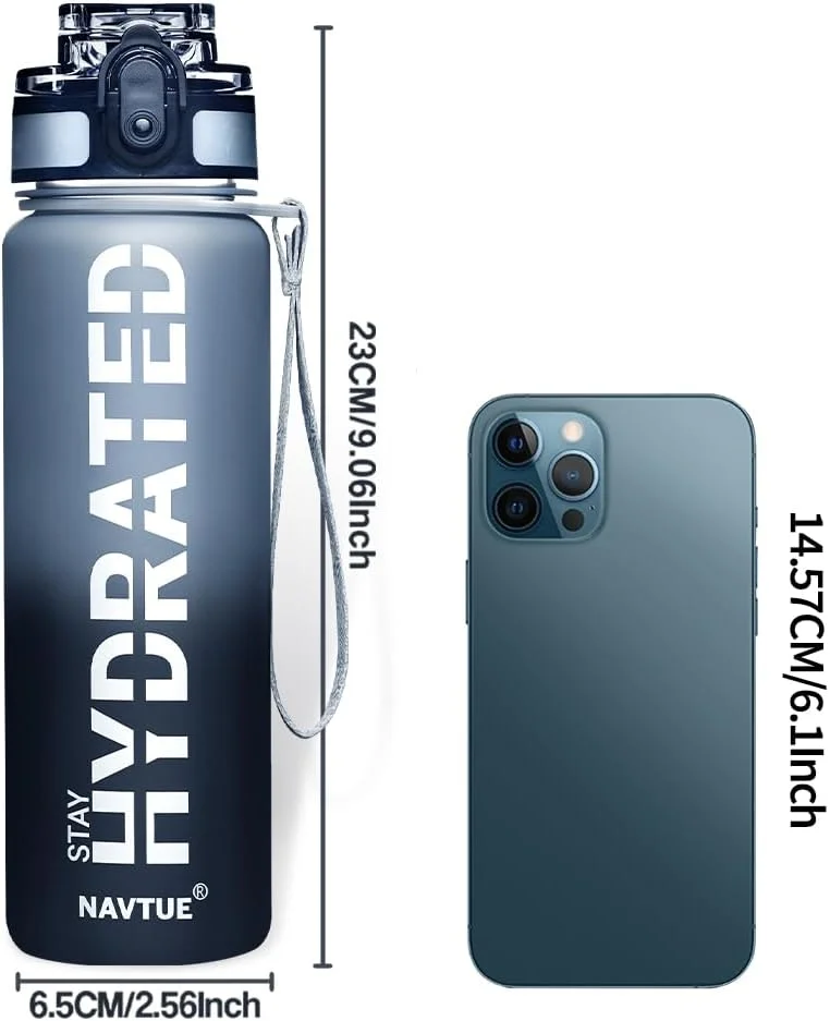 بطری آب ورزشی 470 میلی لیتری با نشانگر زمان و دهانه گشاد، بطری نوشیدنی انگیزشی و ضد نشت، تریتان بدون BPA با بند حمل برای باشگاه، تناسب اندام و فضای باز (نوشیدن مستقیم) بطری آب ورزشی 470 میلی لیتری با نشانگر زمان و دهانه گشاد، بطری نوشیدنی انگیزشی و ضد نشت، تریتان بدون BPA با بند حمل برای باشگاه، تناسب اندام و فضای باز (نوشیدن مستقیم)