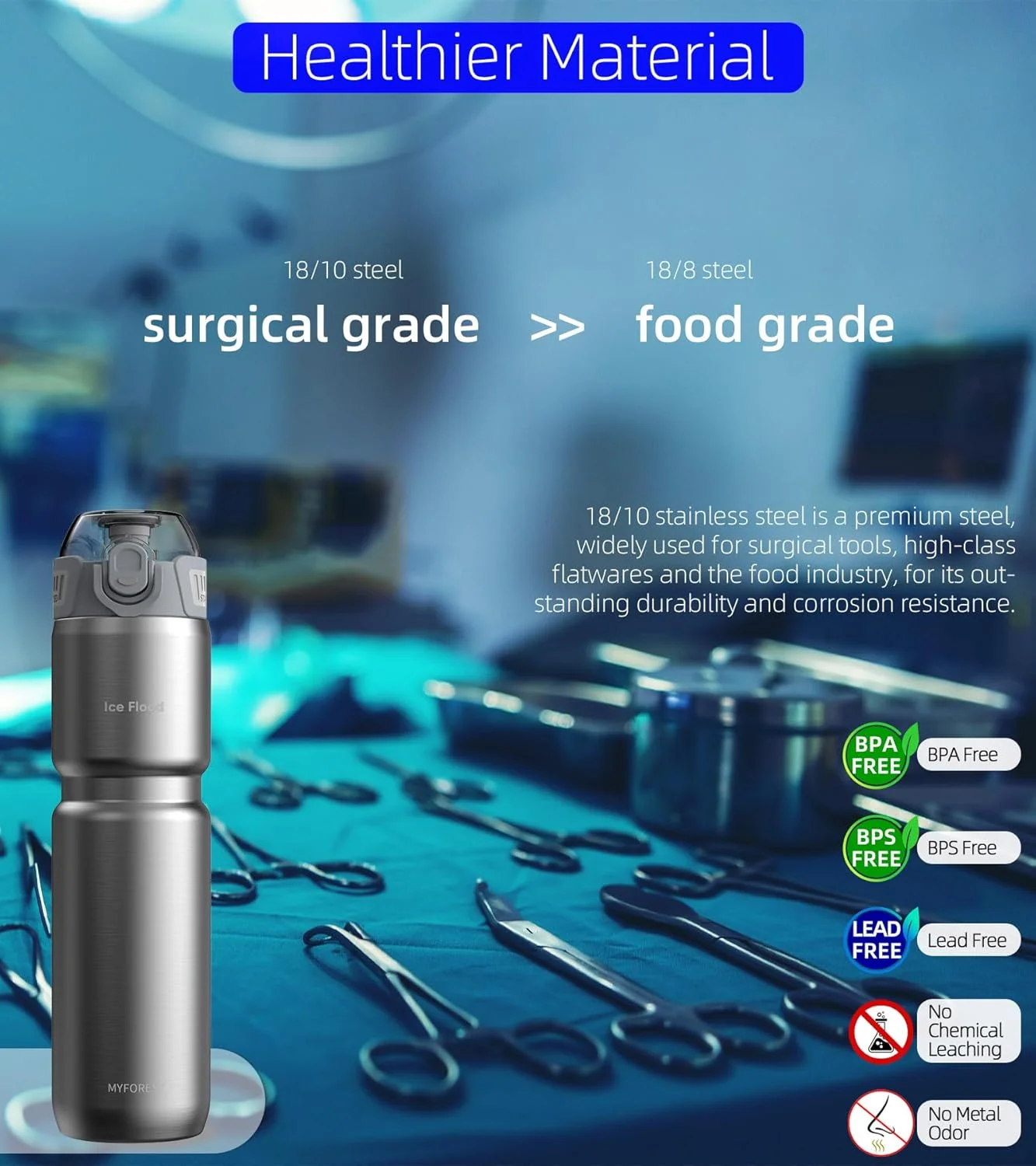 بطری آب عایق دوچرخه MYFOREST، 700 میلی لیتر، فولاد جراحی: بدون طعم پلاستیک، چسبندگی قوی تر برای MTB و Gravel، دو حالته جرعه/نوشیدن، درب ضد گرد و غبار/ضد خش (استیل براق) بطری آب عایق دوچرخه MYFOREST، 700 میلی لیتر، فولاد جراحی: بدون طعم پلاستیک، چسبندگی قوی تر برای MTB و Gravel، دو حالته جرعه/نوشیدن، درب ضد گرد و غبار/ضد خش (استیل براق)