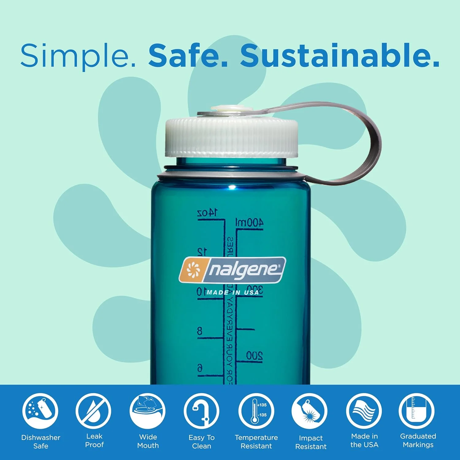 بطری آب Nalgene Sustain Tritan بدون BPA ساخته شده از مواد مشتق شده از 50٪ ضایعات پلاستیکی بطری آب Nalgene Sustain Tritan بدون BPA ساخته شده از مواد مشتق شده از 50٪ ضایعات پلاستیکی