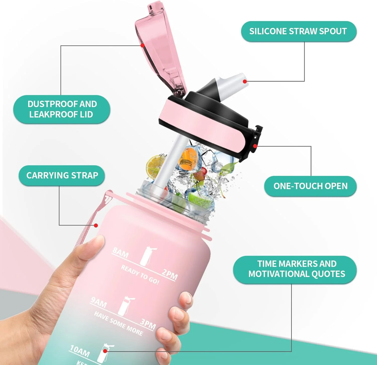 بطری ورزشی 1.5 لیتری، بطری با نی، بطری انگیزشی، بطری با نشانگر زمان، بطری آب ضد آب، بطری آب قابل استفاده مجدد برای کمپینگ، دوچرخه سواری، تناسب اندام، مسافرت، دفتر، پیاده روی، باشگاه بطری ورزشی 1.5 لیتری، بطری با نی، بطری انگیزشی، بطری با نشانگر زمان، بطری آب ضد آب، بطری آب قابل استفاده مجدد برای کمپینگ، دوچرخه سواری، تناسب اندام، مسافرت، دفتر، پیاده روی، باشگاه