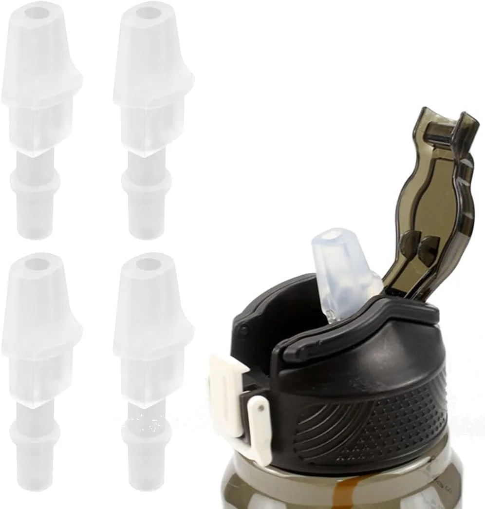 بسته 4 عددی سری جایگزین قمقمه آب عایق، قطعات جایگزین درب قمقمه، سری سیلیکونی جایگزین، سازگار با قمقمه های آب سیلیکونی، قطعات جایگزین دریچه گاز