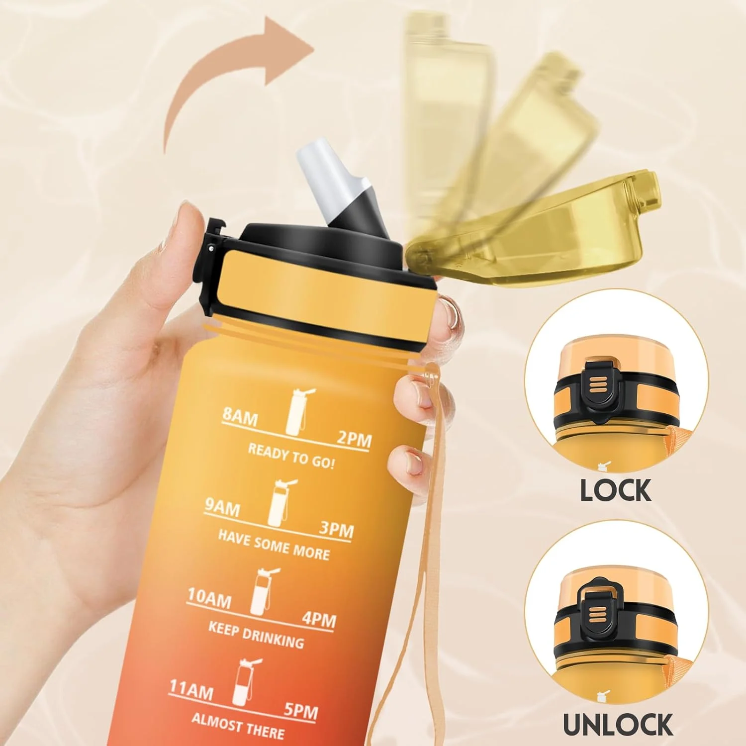 بطری نوشیدنی موتسوئدی با نی، 500 میلی لیتر، بدون BPA، بطری آب کودکانه، ضد نشت، بطری های نوشیدنی ورزشی، مناسب برای نوشیدنی های گازدار، بطری آب برای تناسب اندام، مدرسه، دفتر، ورزش، زرد و نارنجی بطری نوشیدنی موتسوئدی با نی، 500 میلی لیتر، بدون BPA، بطری آب کودکانه، ضد نشت، بطری های نوشیدنی ورزشی، مناسب برای نوشیدنی های گازدار، بطری آب برای تناسب اندام، مدرسه، دفتر، ورزش، زرد و نارنجی