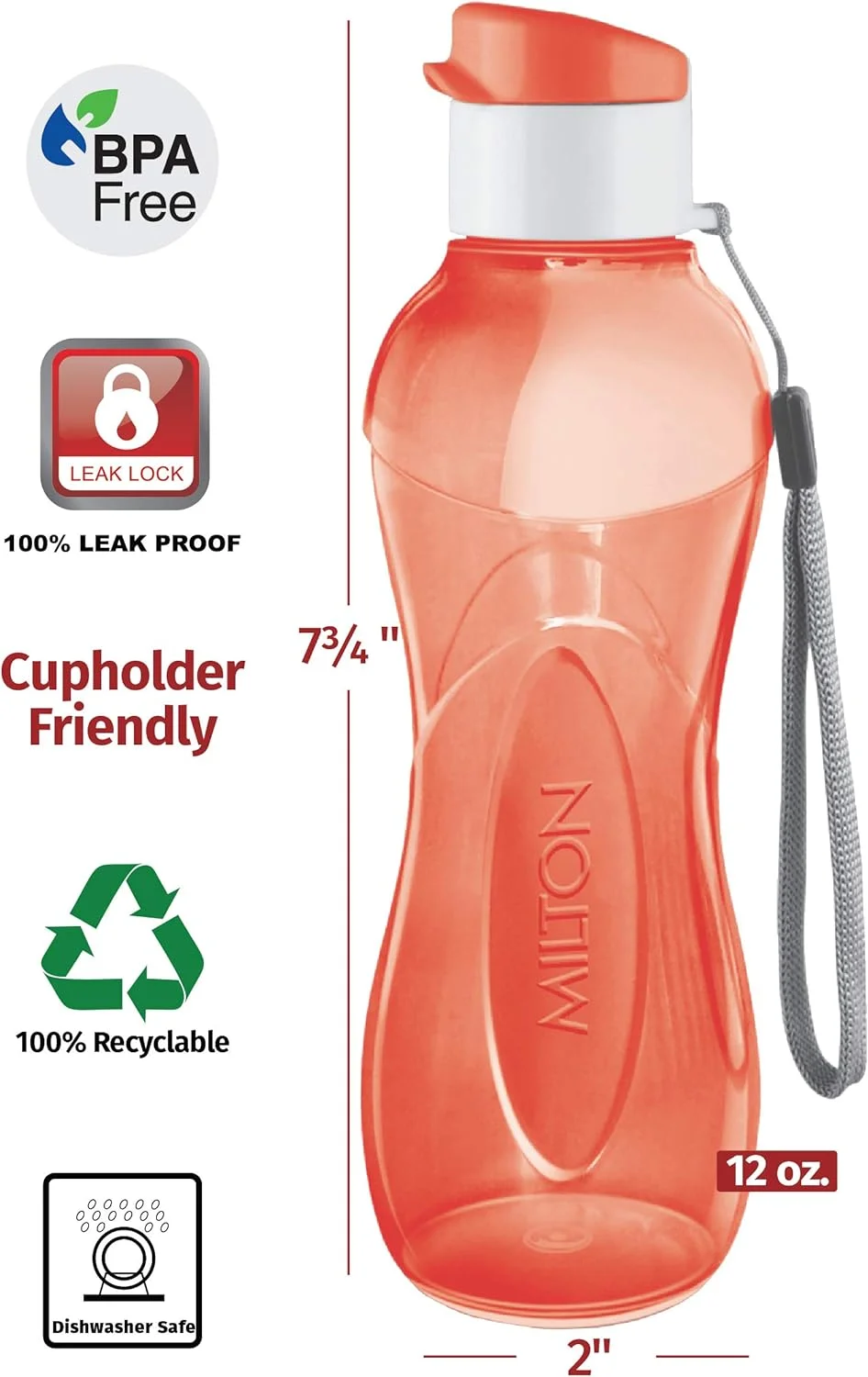 بطری آب کودک میلتون، بسته 6 عددی - 350 میلی لیتر، مناسب مدرسه، قابل استفاده مجدد، ضد نشت، کوچک، ورزشی، پلاستیک بادوام بدون BPA، دارای بند برای حمل، مناسب ناهار، مسافرت، دوچرخه سواری، کمپینگ، باشگاه، یوگا - 6 رنگ بطری آب کودک میلتون، بسته 6 عددی - 350 میلی لیتر، مناسب مدرسه، قابل استفاده مجدد، ضد نشت، کوچک، ورزشی، پلاستیک بادوام بدون BPA، دارای بند برای حمل، مناسب ناهار، مسافرت، دوچرخه سواری، کمپینگ، باشگاه، یوگا - 6 رنگ