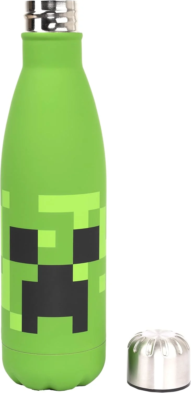ماینکرافت - قمقمه آب استیل - طرح کریپر سبز - قمقمه آب قابل استفاده مجدد کودکانه - 750 میلی لیتر ماینکرافت - قمقمه آب استیل - طرح کریپر سبز - قمقمه آب قابل استفاده مجدد کودکانه - 750 میلی لیتر