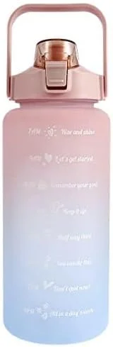 بطری آب 2 لیتری انگیزشی Mnixy با نشانگر زمان و ظرفیت، فاقد BPA، مناسب ورزش و استفاده روزانه، دارای نشانگرهای اندازه گیری شده برای اطمینان از نوشیدن کافی آب (روکش پودری) بطری آب 2 لیتری انگیزشی Mnixy با نشانگر زمان و ظرفیت، فاقد BPA، مناسب ورزش و استفاده روزانه، دارای نشانگرهای اندازه گیری شده برای اطمینان از نوشیدن کافی آب (روکش پودری)