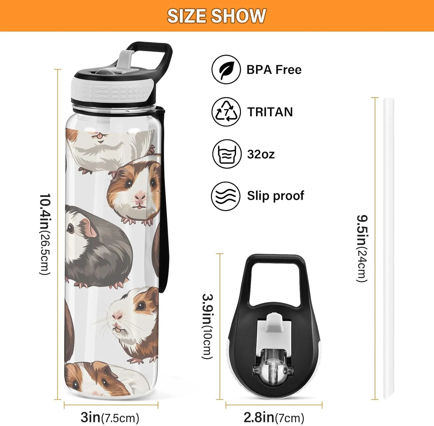 بطری آب خوکچه هندی خنده دار Mnsruu با نی، بطری ورزشی 1 لیتری، تریتان بدون BPA، بطری نوشیدنی شفاف برای بزرگسالان، مدرسه، باشگاه، مسافرت در فضای باز بطری آب خوکچه هندی خنده دار Mnsruu با نی، بطری ورزشی 1 لیتری، تریتان بدون BPA، بطری نوشیدنی شفاف برای بزرگسالان، مدرسه، باشگاه، مسافرت در فضای باز