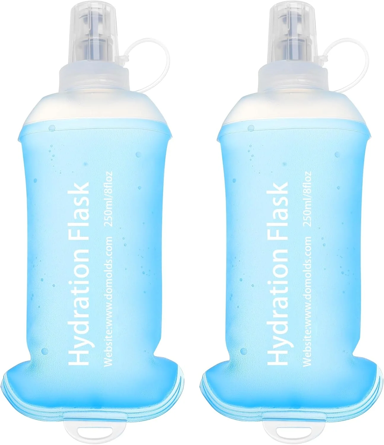 دو عدد قمقمه آب نرم تاشو 250 میلی لیتری TPU، کیسه آب ورزشی برای بسته هیدراتاسیون، پیاده روی، دوچرخه سواری، کوهنوردی