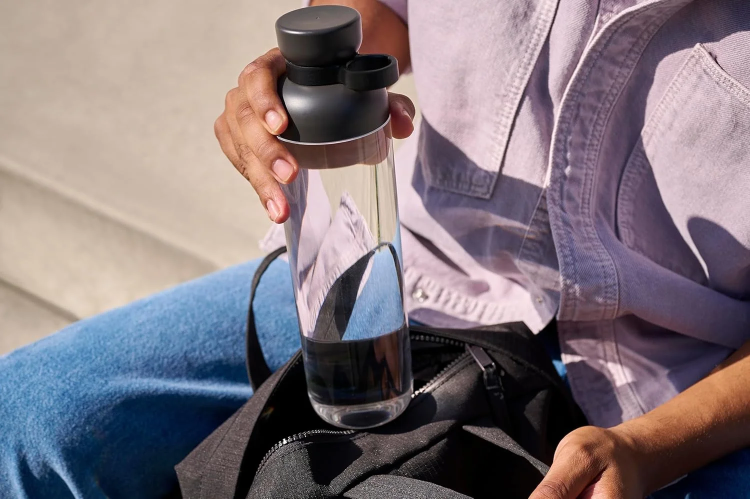 بطری آب بزرگ Mepal - Vita - دارای 2 دهانه برای راحتی بیشتر در نوشیدن - بطری آب قابل پر کردن - بطری آب ورزشی - 900 میلی لیتر - Nordic Sage