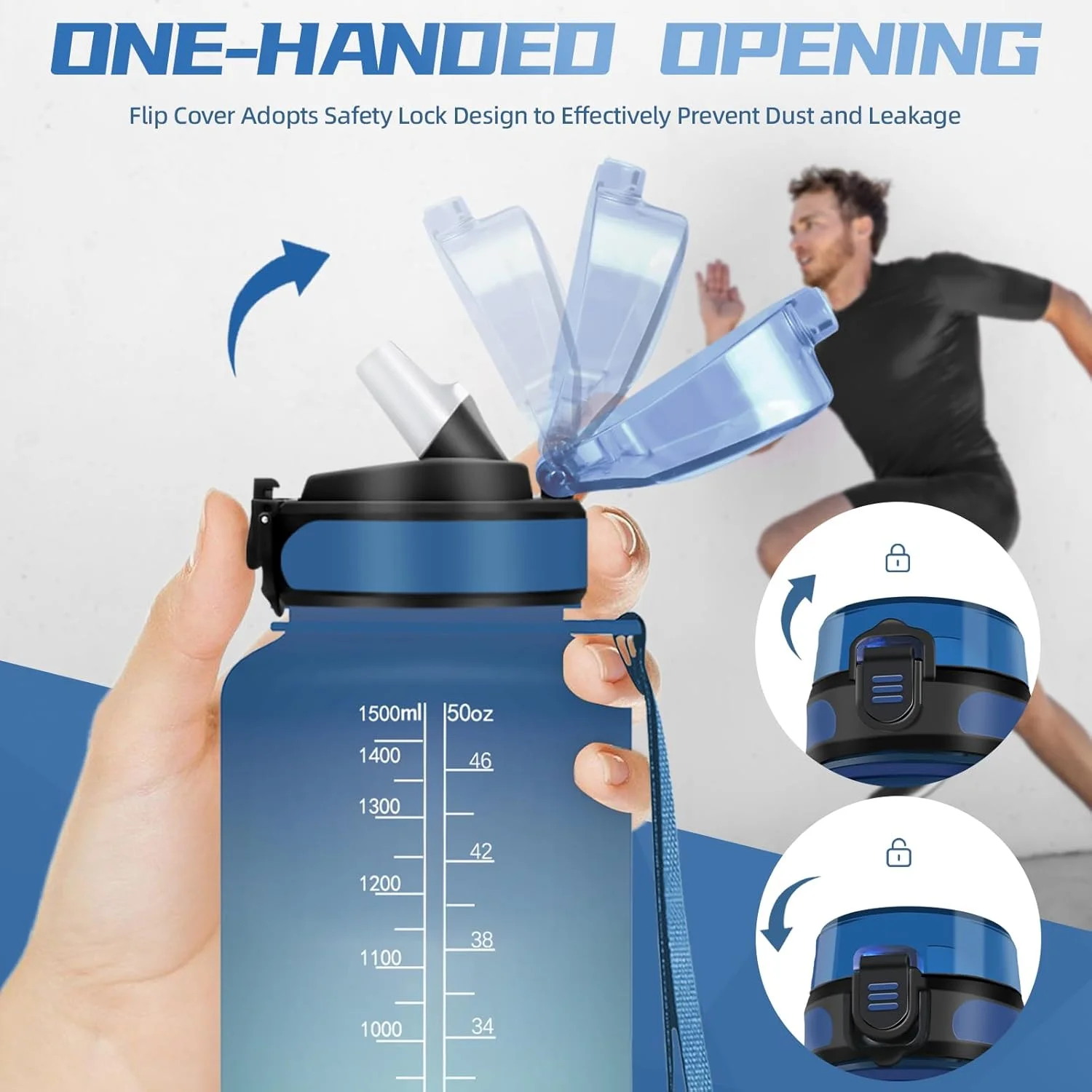 بطری آب 1.5 لیتری، بطری ورزشی با نشانگر زمان، بطری نوشیدنی با نی، ضد نشت، تمیز کردن آسان، بطری آب برای پیاده روی، تناسب اندام، کمپینگ، یوگا، آبی/سبز بطری آب 1.5 لیتری، بطری ورزشی با نشانگر زمان، بطری نوشیدنی با نی، ضد نشت، تمیز کردن آسان، بطری آب برای پیاده روی، تناسب اندام، کمپینگ، یوگا، آبی/سبز