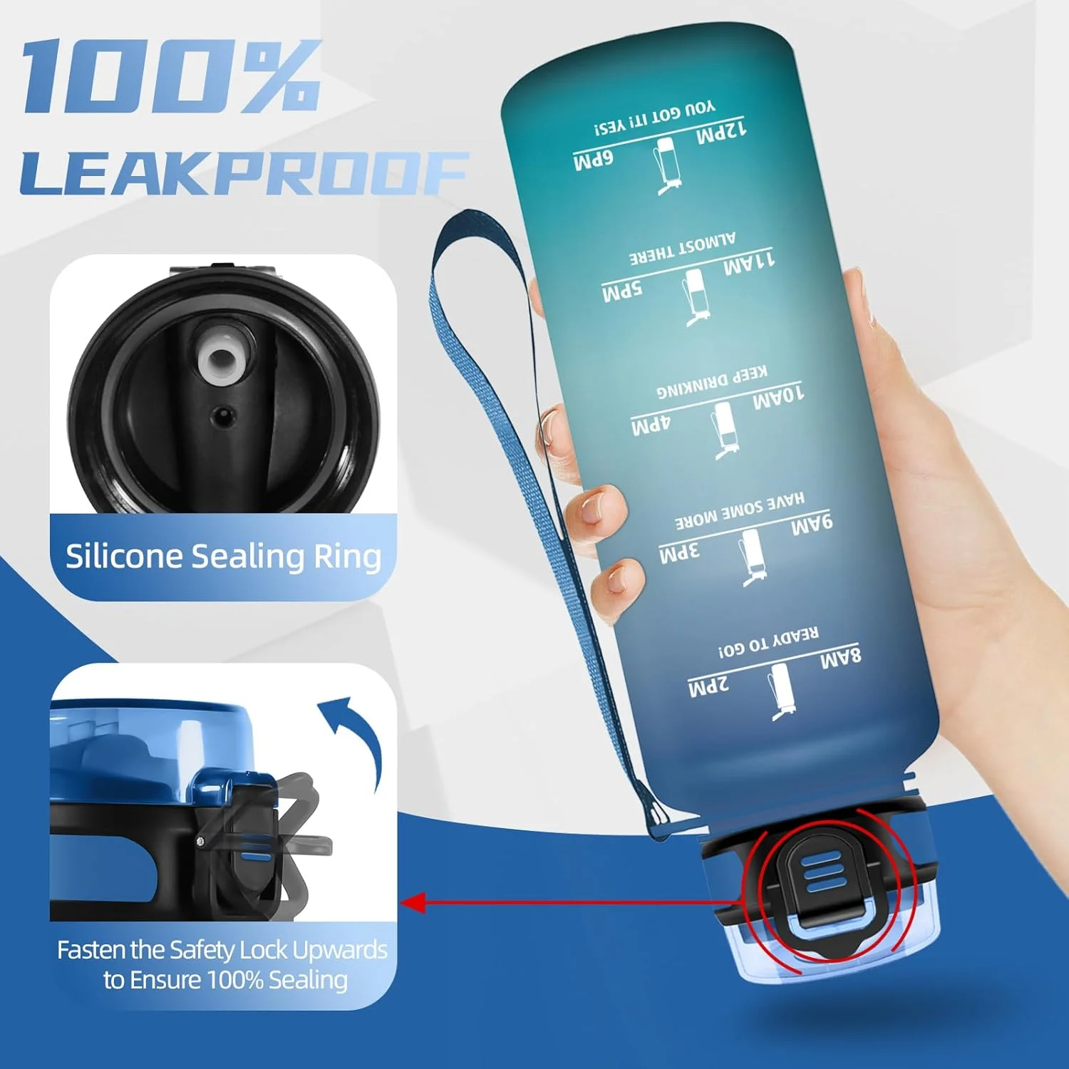 بطری آب 1.5 لیتری، بطری ورزشی با نشانگر زمان، بطری نوشیدنی با نی، ضد نشت، تمیز کردن آسان، بطری آب برای پیاده روی، تناسب اندام، کمپینگ، یوگا، آبی/سبز بطری آب 1.5 لیتری، بطری ورزشی با نشانگر زمان، بطری نوشیدنی با نی، ضد نشت، تمیز کردن آسان، بطری آب برای پیاده روی، تناسب اندام، کمپینگ، یوگا، آبی/سبز