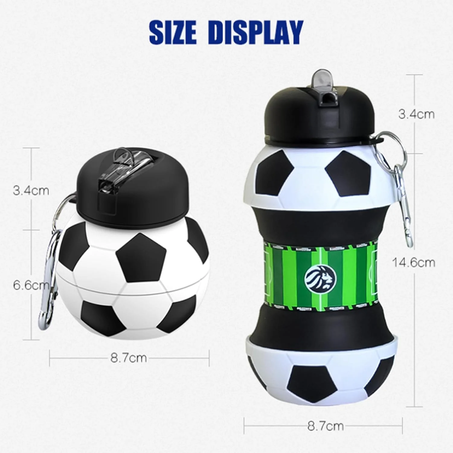 بطری آب ورزشی کودکانه Lionstrike، هدیه فوتبال برای پسران و دختران - بطری فوتبال تاشو (550 میلی لیتر) بطری آب ورزشی کودکانه Lionstrike، هدیه فوتبال برای پسران و دختران - بطری فوتبال تاشو (550 میلی لیتر)