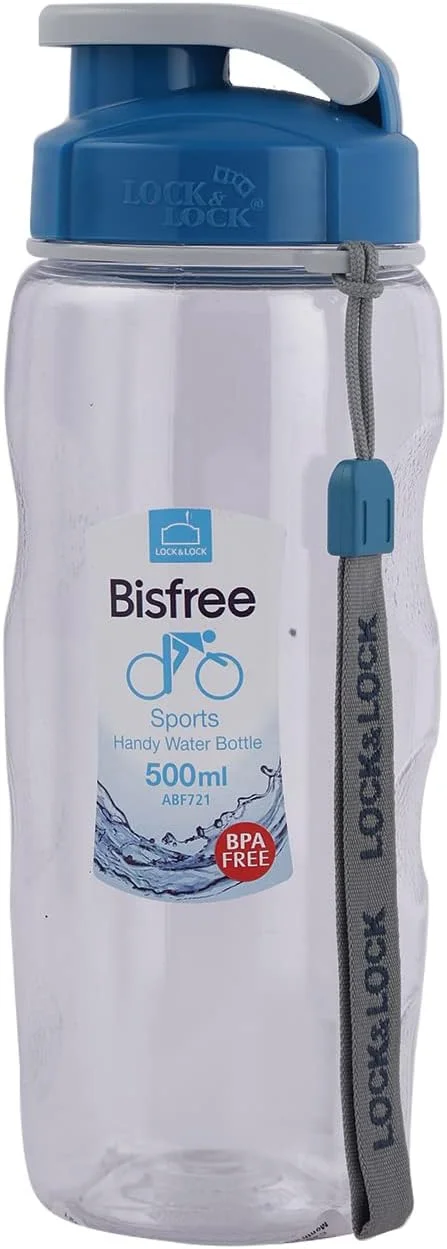 بطری ورزشی دستی 500 میلی لیتری LocknLock Bis Free – پلاستیک تریتان بادوام، بدون BPA و شفاف