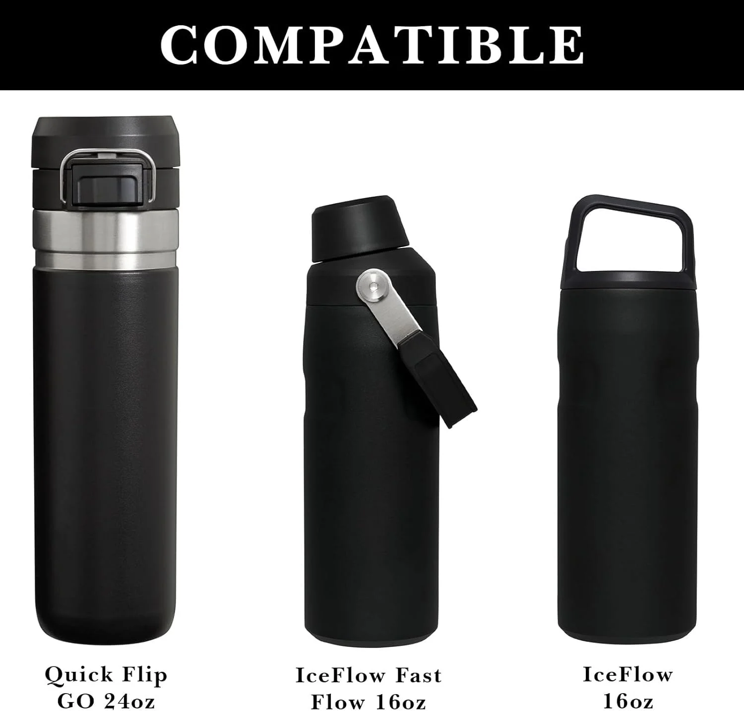 محافظ زیر بطری آب Linkidea، بسته 2 عددی، سازگار با Stanley Quick Flip GO 24oz و IceFlow Fast Flow 16oz، محافظ سپر زیرین سیلیکونی بطری آب (مشکی) محافظ زیر بطری آب Linkidea، بسته 2 عددی، سازگار با Stanley Quick Flip GO 24oz و IceFlow Fast Flow 16oz، محافظ سپر زیرین سیلیکونی بطری آب (مشکی)