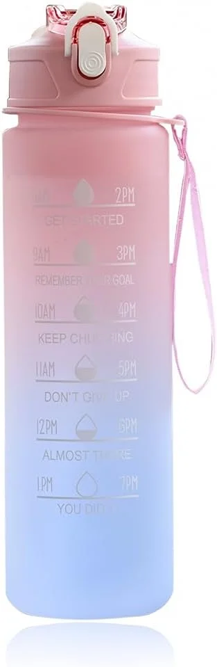 بطری آب ورزشی، بطری آب دوچرخه با نشانگر زمان و فیلتر، بطری آب ضد نشت، مناسب برای نوشیدنی های گازدار، سبک وزن، ضد ضربه، بطری ورزشی برای استفاده در فضای باز برای دوچرخه