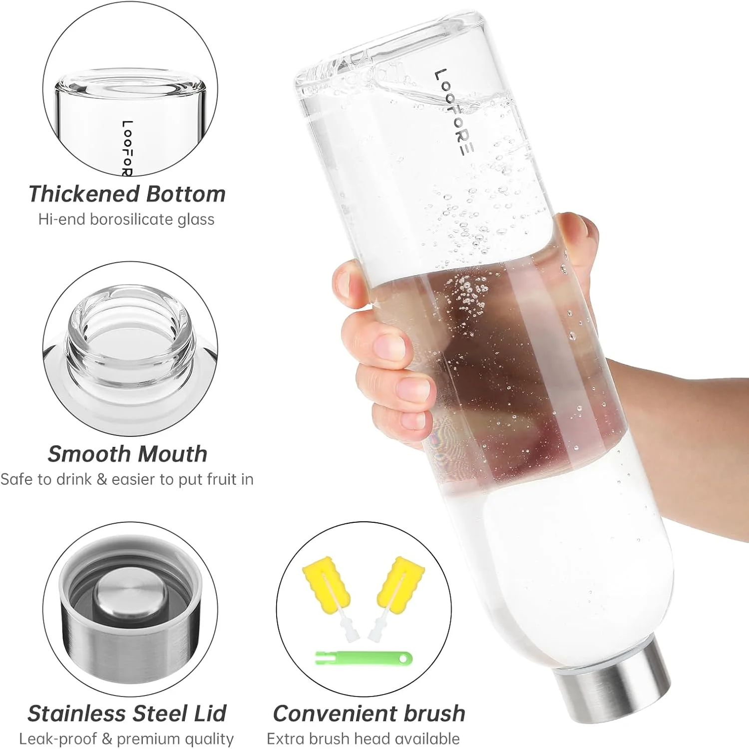 بطری شیشه ای 1 لیتری / بطری نوشیدنی شیشه ای 1000 میلی لیتری با آستین نئوپرن، بطری آب بدون BPA، قابل شستشو در ماشین ظرفشویی، بطری آب برای نوشیدنی های گازدار، زیتونی سبز بطری شیشه ای 1 لیتری / بطری نوشیدنی شیشه ای 1000 میلی لیتری با آستین نئوپرن، بطری آب بدون BPA، قابل شستشو در ماشین ظرفشویی، بطری آب برای نوشیدنی های گازدار، زیتونی سبز