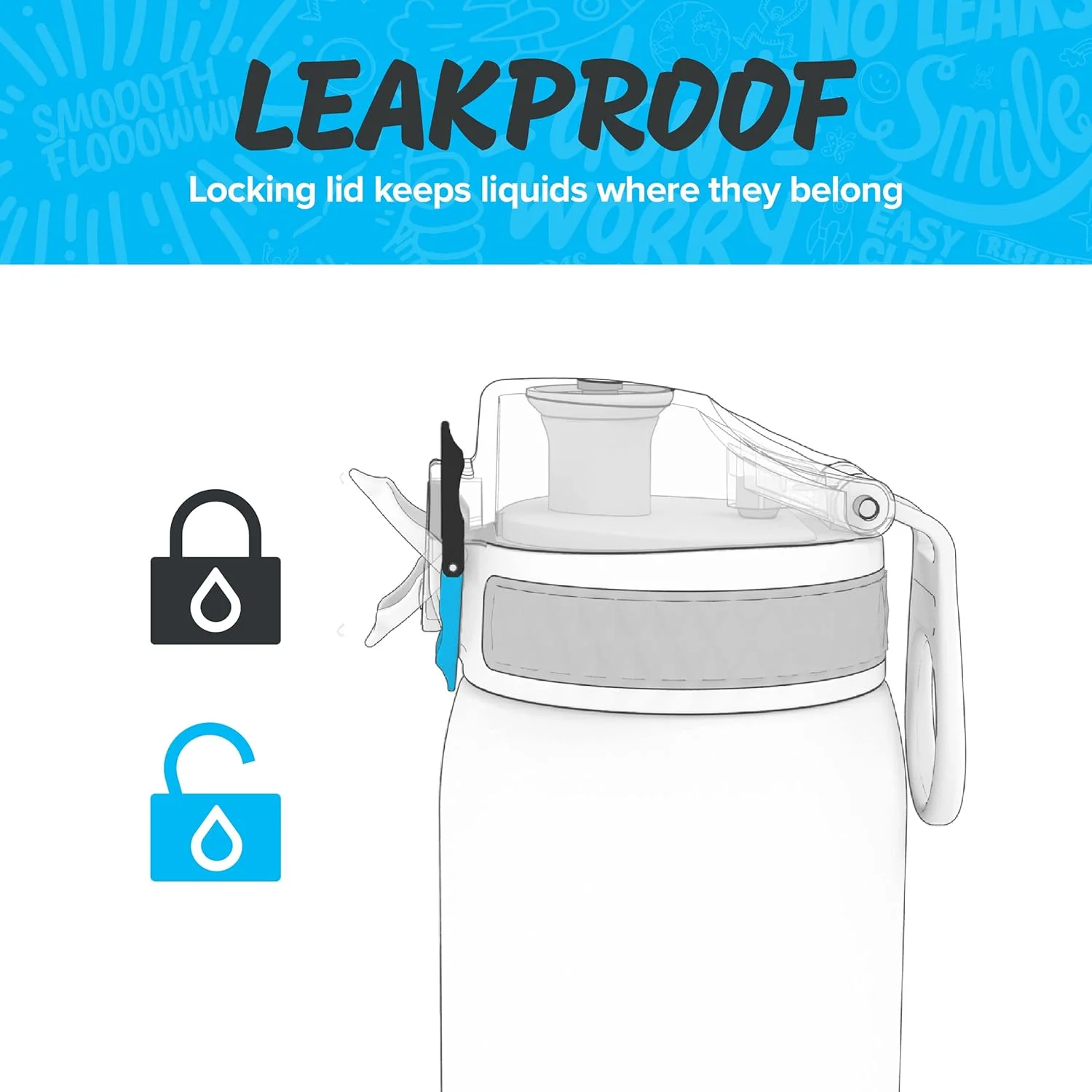 بطری آب سبک وزن استیل کودکانه ION8، 400 میلی لیتر، بدون عایق، ضد نشت، باز شدن آسان، قفل ایمن، قابل شستشو در ماشین ظرفشویی، مناسب برای جا لیوانی، دارای دسته حمل، بطری آب فلزی، آبی بطری آب سبک وزن استیل کودکانه ION8، 400 میلی لیتر، بدون عایق، ضد نشت، باز شدن آسان، قفل ایمن، قابل شستشو در ماشین ظرفشویی، مناسب برای جا لیوانی، دارای دسته حمل، بطری آب فلزی، آبی