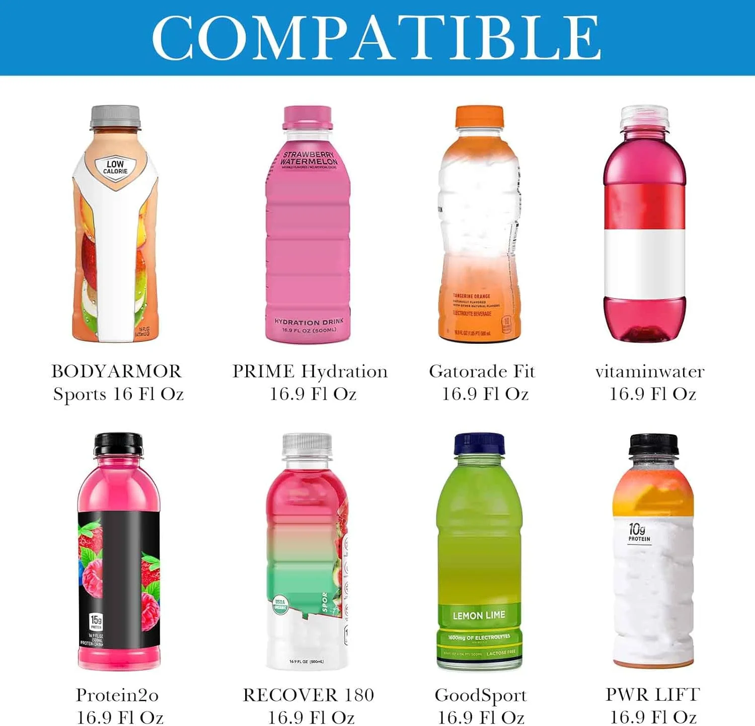 محافظ نوشیدنی ورزشی Linkidea سازگار با نوشیدنی های ورزشی 500 میلی لیتری، روکش عایق نئوپرن مخملی با زیپ و قفل، آبی روشن