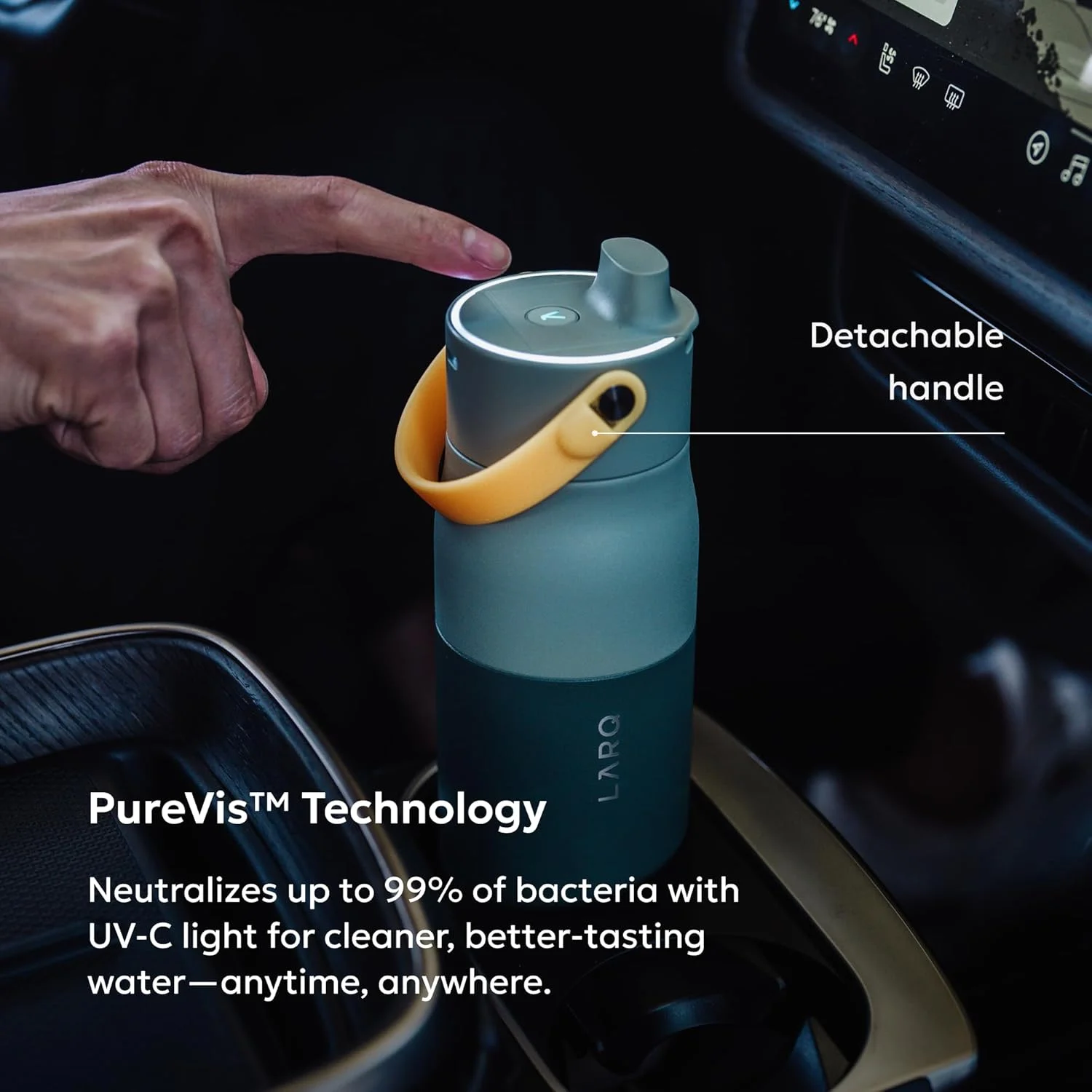 بطری LARQ PureVis 2 با حجم 680 میلی لیتر - تصفیه کننده آب UV با قابلیت خود تمیز شوندگی، ردیابی میزان آب بدن از طریق اپلیکیشن، نی فیلتردار، دسته جداشدنی، عایق دو جداره، گرانیت سفید بطری LARQ PureVis 2 با حجم 680 میلی لیتر - تصفیه کننده آب UV با قابلیت خود تمیز شوندگی، ردیابی میزان آب بدن از طریق اپلیکیشن، نی فیلتردار، دسته جداشدنی، عایق دو جداره، گرانیت سفید