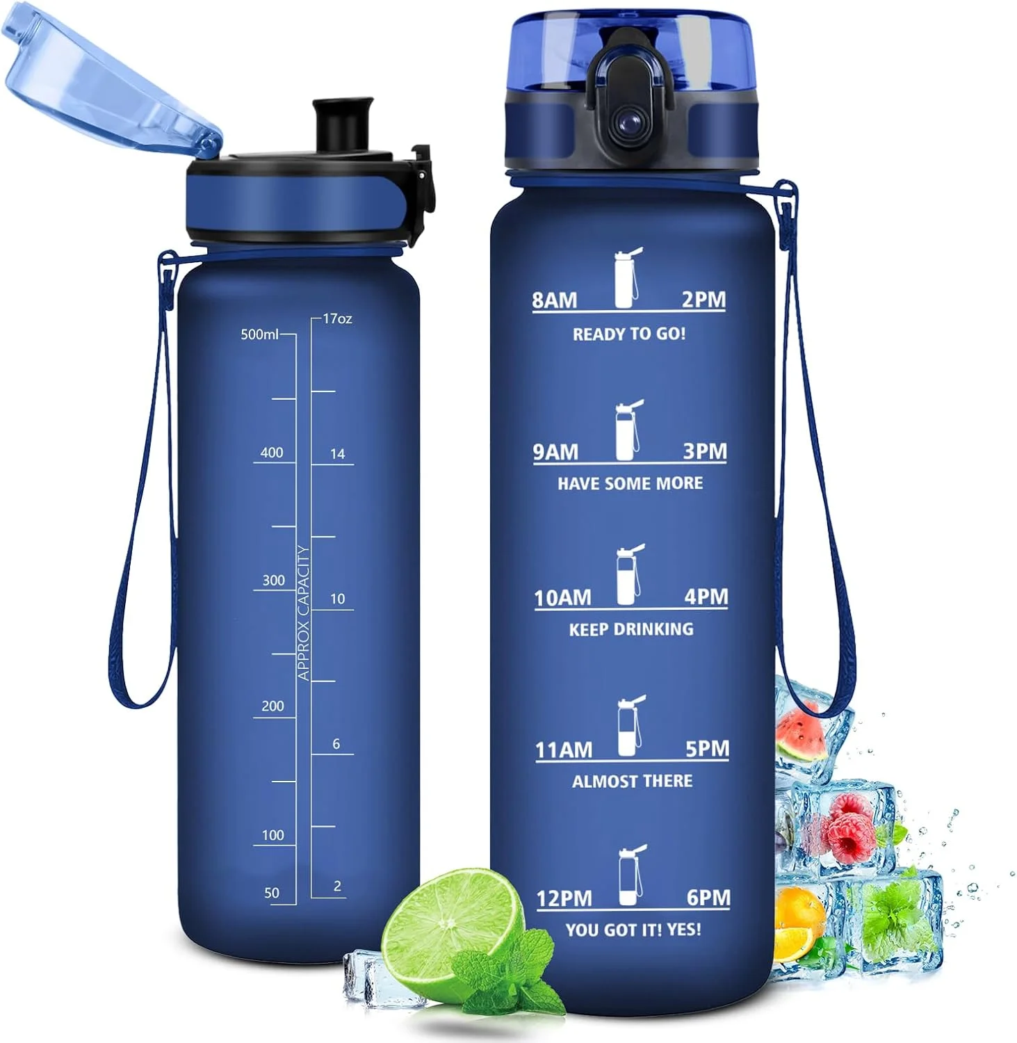 بطری نوشیدنی KollyKolla 1 لیتری، بطری آب ضد نشت دوچرخه با علامت گذاری زمان و فیلتر، بطری آب ورزشی، مناسب برای کودکان، فضای باز، بزرگسالان، دفتر، ورزش، تناسب اندام