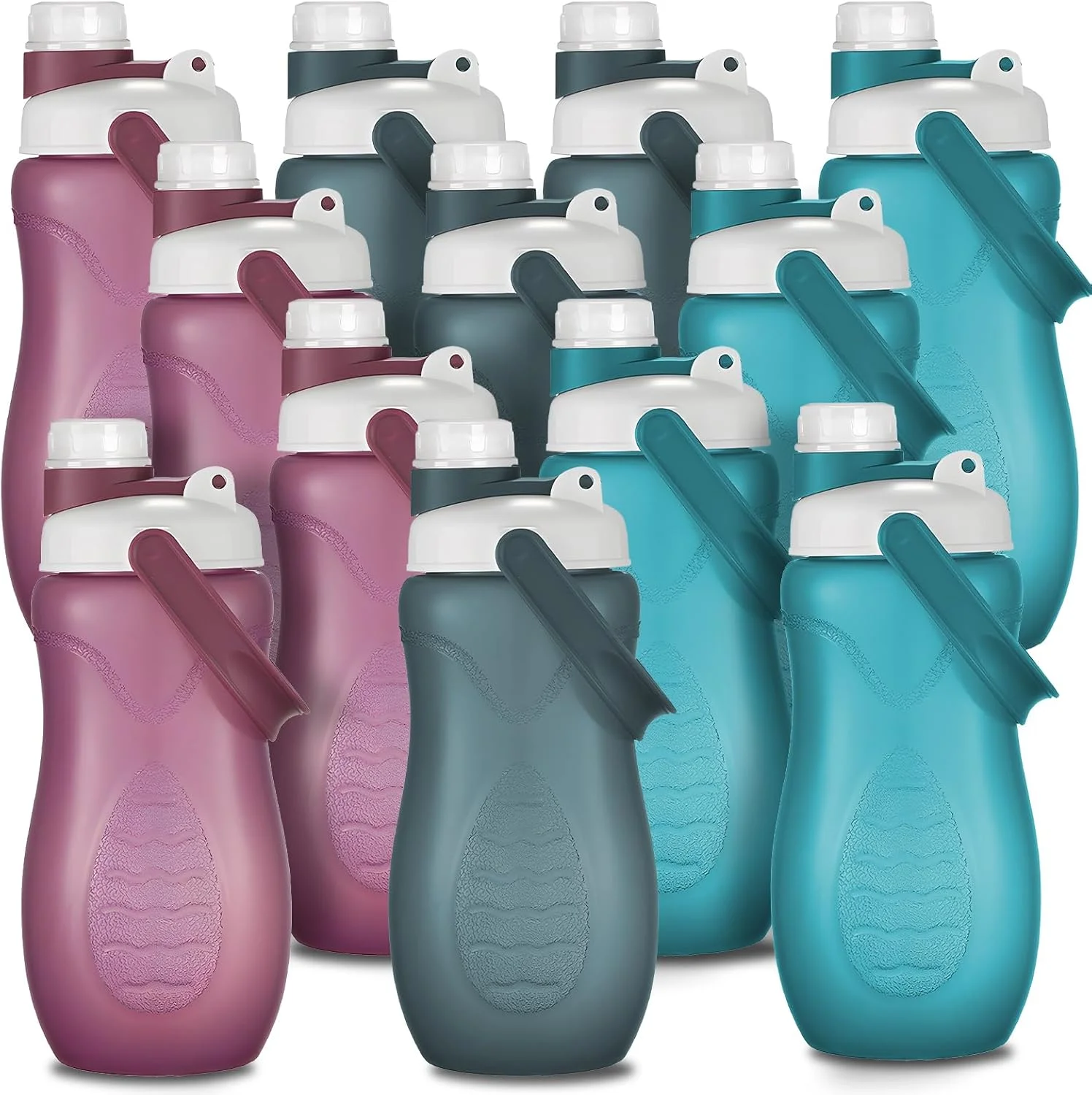 بسته ۱۲ عددی بطری آب ۱ لیتری، بطری آب ورزشی با درب ضد نشت، بطری آب سبک وزن برای مدرسه، تناسب اندام، باشگاه، یوگا، دوچرخه سواری، بدون BPA و مواد سمی بسته ۱۲ عددی بطری آب ۱ لیتری، بطری آب ورزشی با درب ضد نشت، بطری آب سبک وزن برای مدرسه، تناسب اندام، باشگاه، یوگا، دوچرخه سواری، بدون BPA و مواد سمی