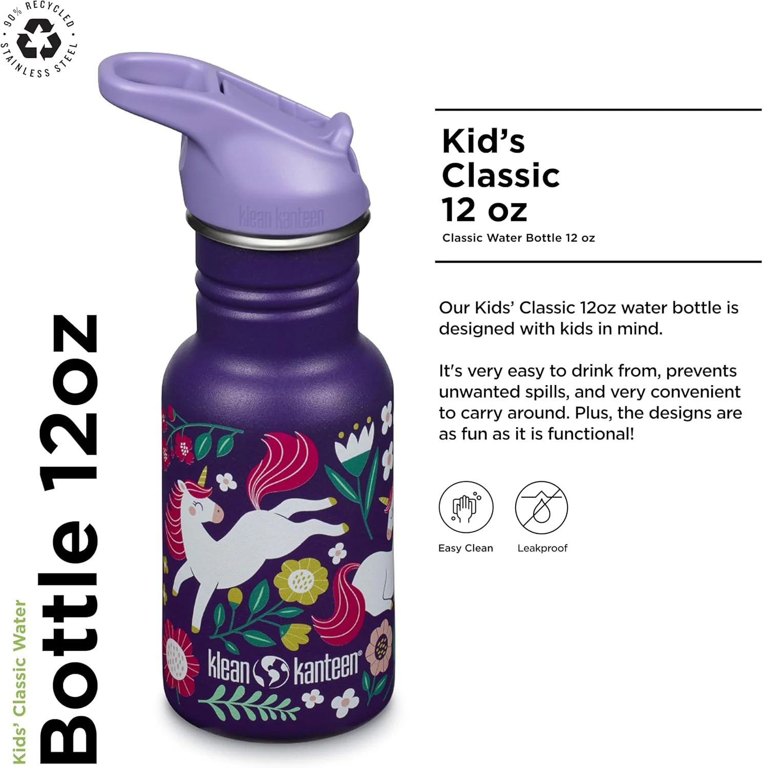 بطری آب باریک کلاسیک Klean Kanteen (ورزشی تاشو) 1011206، با درب نوشیدنی استیل، بنفش، حجم 355 میلی لیتر بطری آب باریک کلاسیک Klean Kanteen (ورزشی تاشو) 1011206، با درب نوشیدنی استیل، بنفش، حجم 355 میلی لیتر
