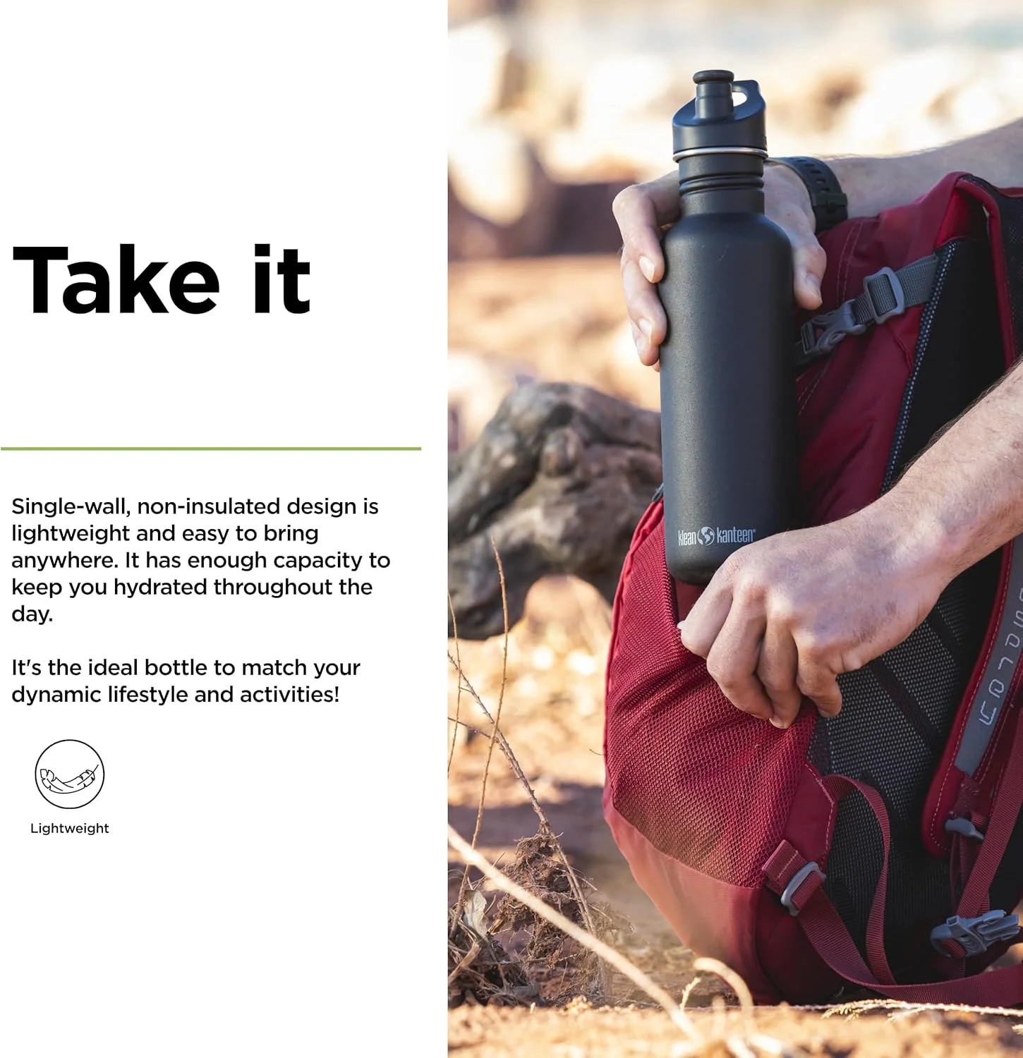 قمقمه کلاسیک 800 میلی لیتری کلین کانتین (همراه با درب ورزشی) مشکی قمقمه کلاسیک 800 میلی لیتری کلین کانتین (همراه با درب ورزشی) مشکی