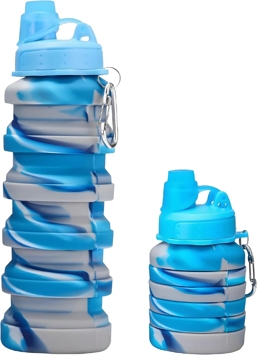 بطری آب تاشو دوچرخه 700 میلی لیتر، بطری آب سیلیکونی تاشو ضد نشت، بطری نرم 0.7 لیتری بزرگ و سبک، بطری تاشو بدون BPA برای ورزش (آبی) بطری آب تاشو دوچرخه 700 میلی لیتر، بطری آب سیلیکونی تاشو ضد نشت، بطری نرم 0.7 لیتری بزرگ و سبک، بطری تاشو بدون BPA برای ورزش (آبی)