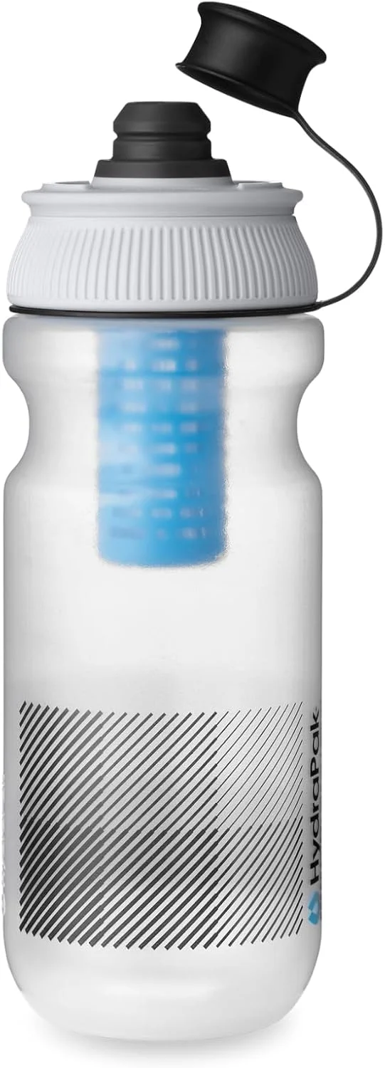 بطری آب فیلتردار فشاری HydraPak Breakaway+ با حجم 600 میلی لیتر - مناسب دوچرخه سواری، پیاده روی و غیره - مناسب برای قفسه های دوچرخه و جیب های کوله پشتی، دارای فیلتر آب یکپارچه، بدون BPA