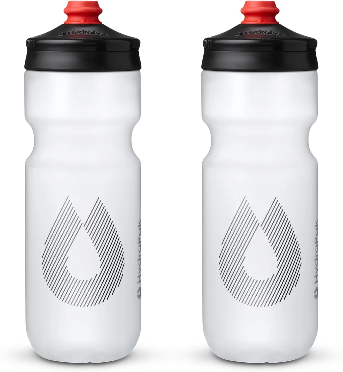HydraPak | Polar Bottle - بطری آب سبک Breakaway Surge برای دوچرخه، بسته 2 عددی - جریان بالا، بطری فشاری برای دوچرخه سواری و ورزش (شفاف، 740 میلی لیتر)