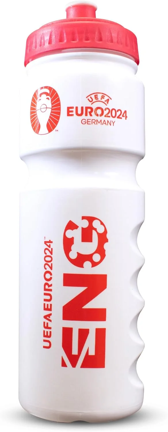 بطری پلاستیکی ۷۵۰ میلی لیتری Hy-Pro Euro 2024 England، دارای مجوز رسمی، ۰.۷۵ لیتر، قابل استفاده مجدد، نازل جمع شونده، سبک وزن، بطری ورزشی، فاقد BPA