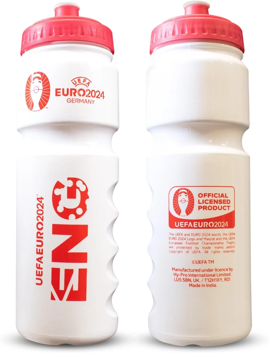 بطری پلاستیکی ۷۵۰ میلی لیتری Hy-Pro Euro 2024 England، دارای مجوز رسمی، ۰.۷۵ لیتر، قابل استفاده مجدد، نازل جمع شونده، سبک وزن، بطری ورزشی، فاقد BPA